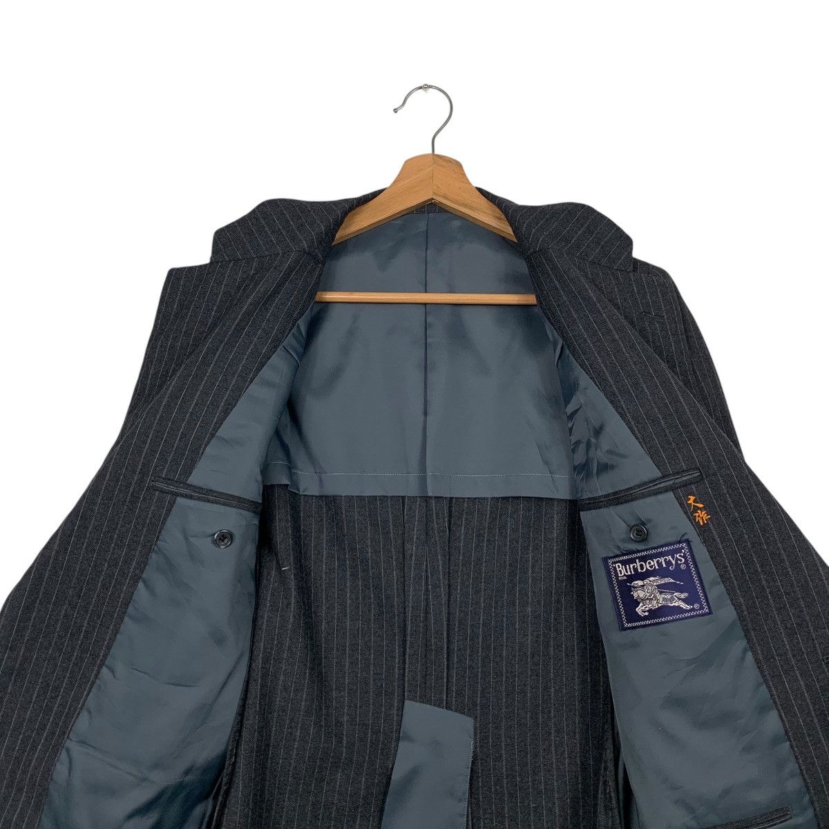 Burberry Vintage 90’s BURBERRYS Wool Striped Suit Jacket #2536-C114 Size 40R - 12 Thumbnail
