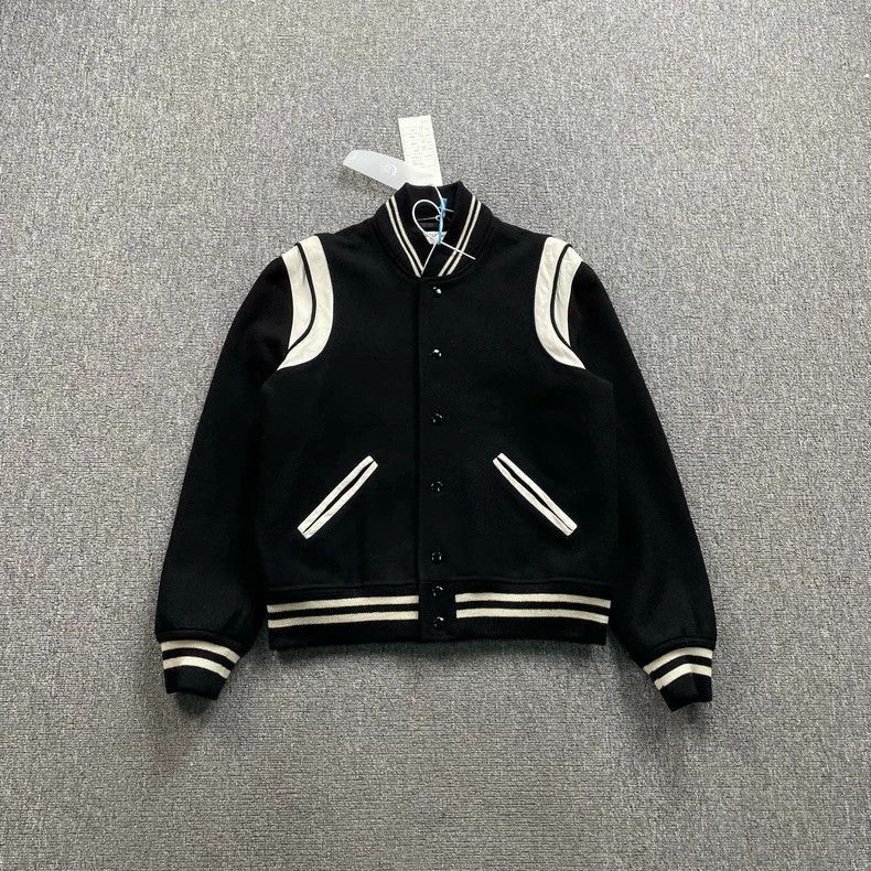 Saint Laurent Paris Saint Laurent Black and White Varsity