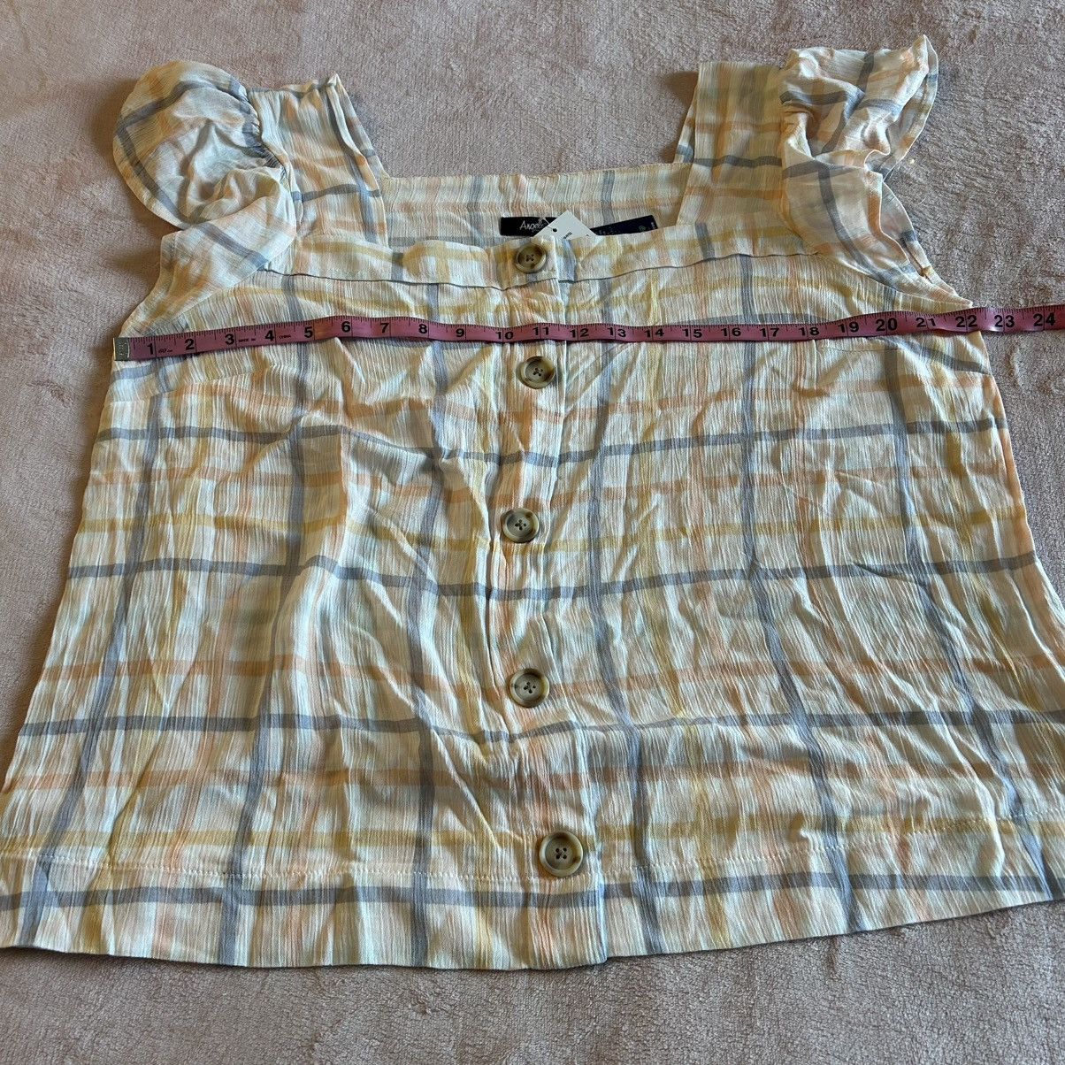 Other Angels Forever Young pastel gingham SS square neck blouse L Size L / US 10 / IT 46 - 8 Thumbnail
