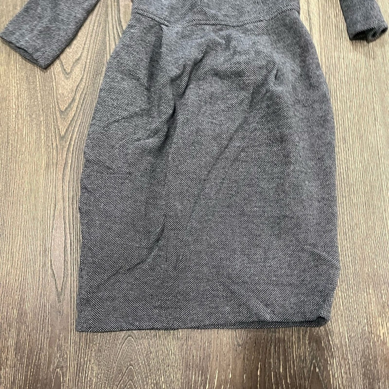 Vintage Peserico Midi Sheath Dress 3/4 Sleeve Tweed Knit Lined Sz 38 Size L / US 10 / IT 46 - 2 Thumbnail