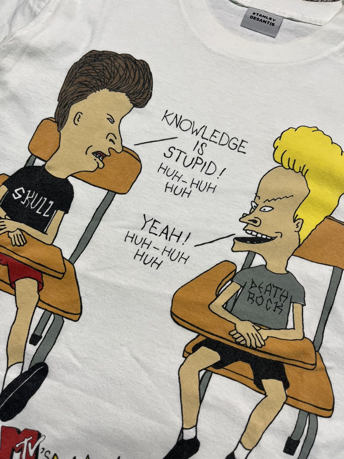 Vintage Vinta Beavis And But-Head Asap Rocky White T-Shirts Size US M / EU 48-50 / 2 - 4 Thumbnail