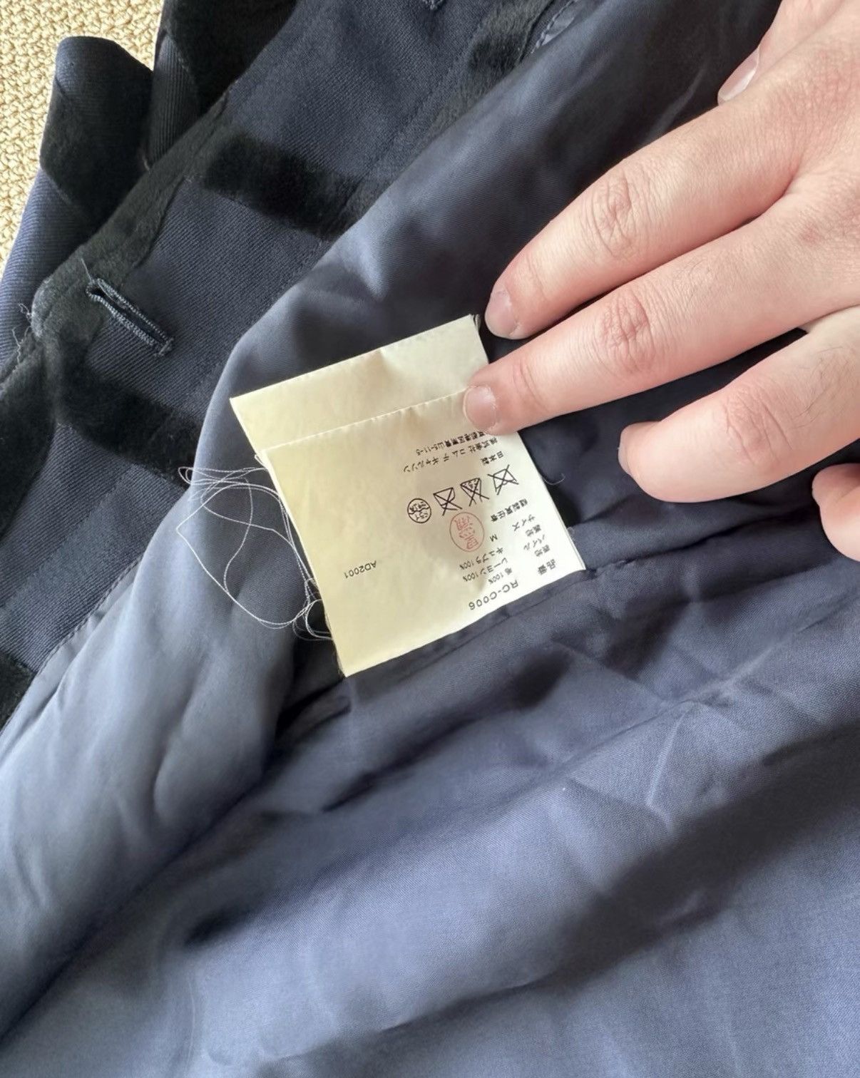 Comme des Garcons Comme des Garçons Navy Velvet Plaid Ruffle Coat CDG K23 Size M / US 6-8 / IT 42-44 - 4 Thumbnail