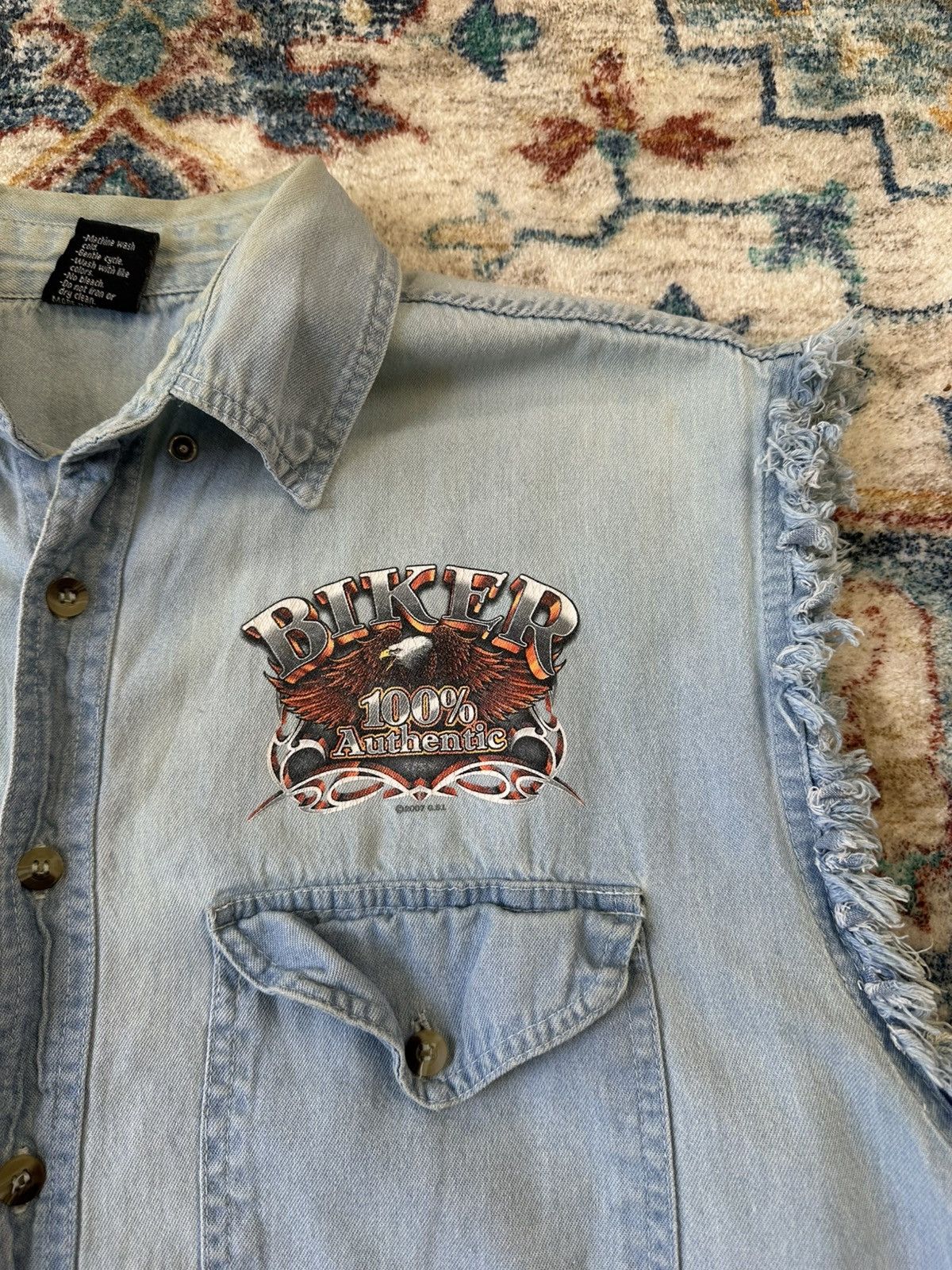 Vintage Vintage USA Denim Biker Vest Large Size US L / EU 52-54 / 3 - 4 Thumbnail