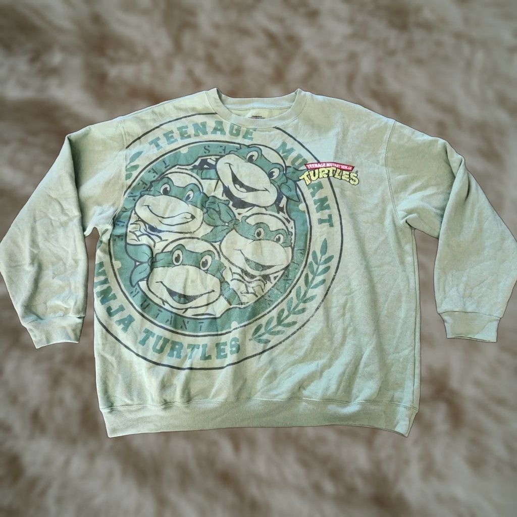 Vintage FREEZE New York Teenage Mutant Ninja Turtles Pullover Sweatshirt Embroidered Size XL Green NWT Mens Sweatshirts 90s Cartoon Size US XL / EU 56 / 4 - 1 Thumbnail