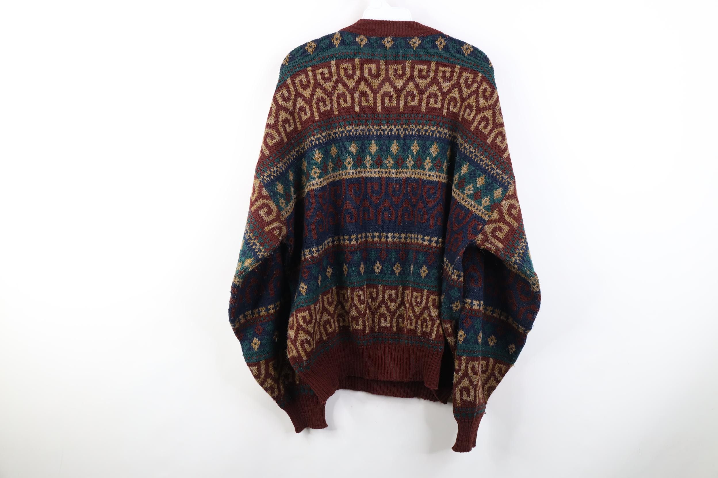 Vintage Vintage 90s Streetwear Geometric Fair Isle Crewneck Sweater Size US XL / EU 56 / 4 - 8 Thumbnail