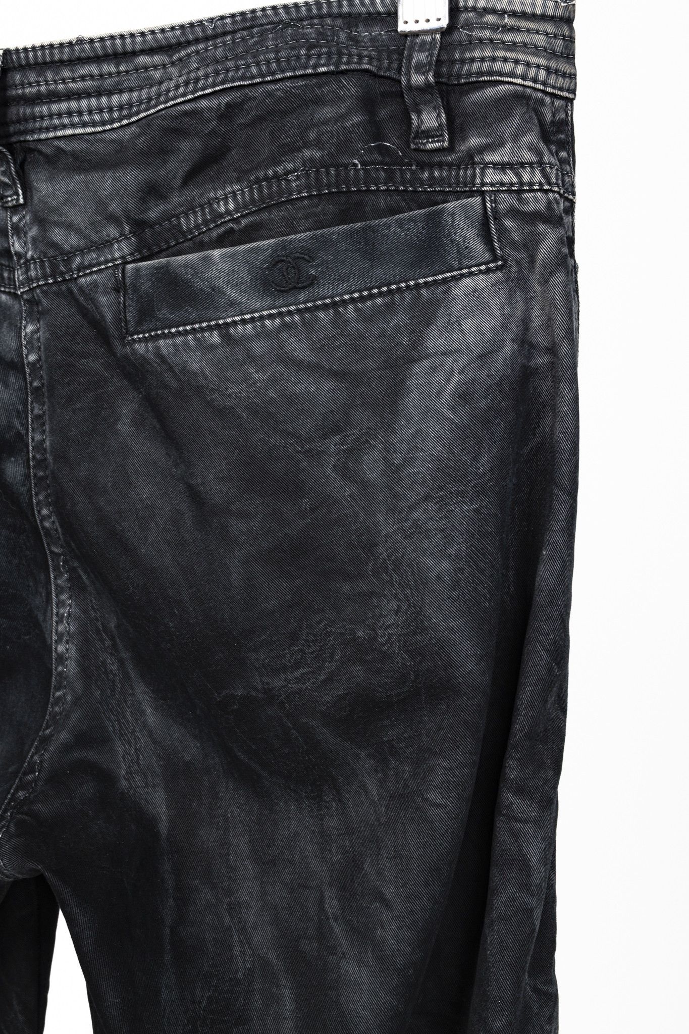 Chanel Chanel Black Grey Wrinkled "Distressed" Finish Bootcut Jeans Size 27" / US 4 / IT 40 - 7 Thumbnail