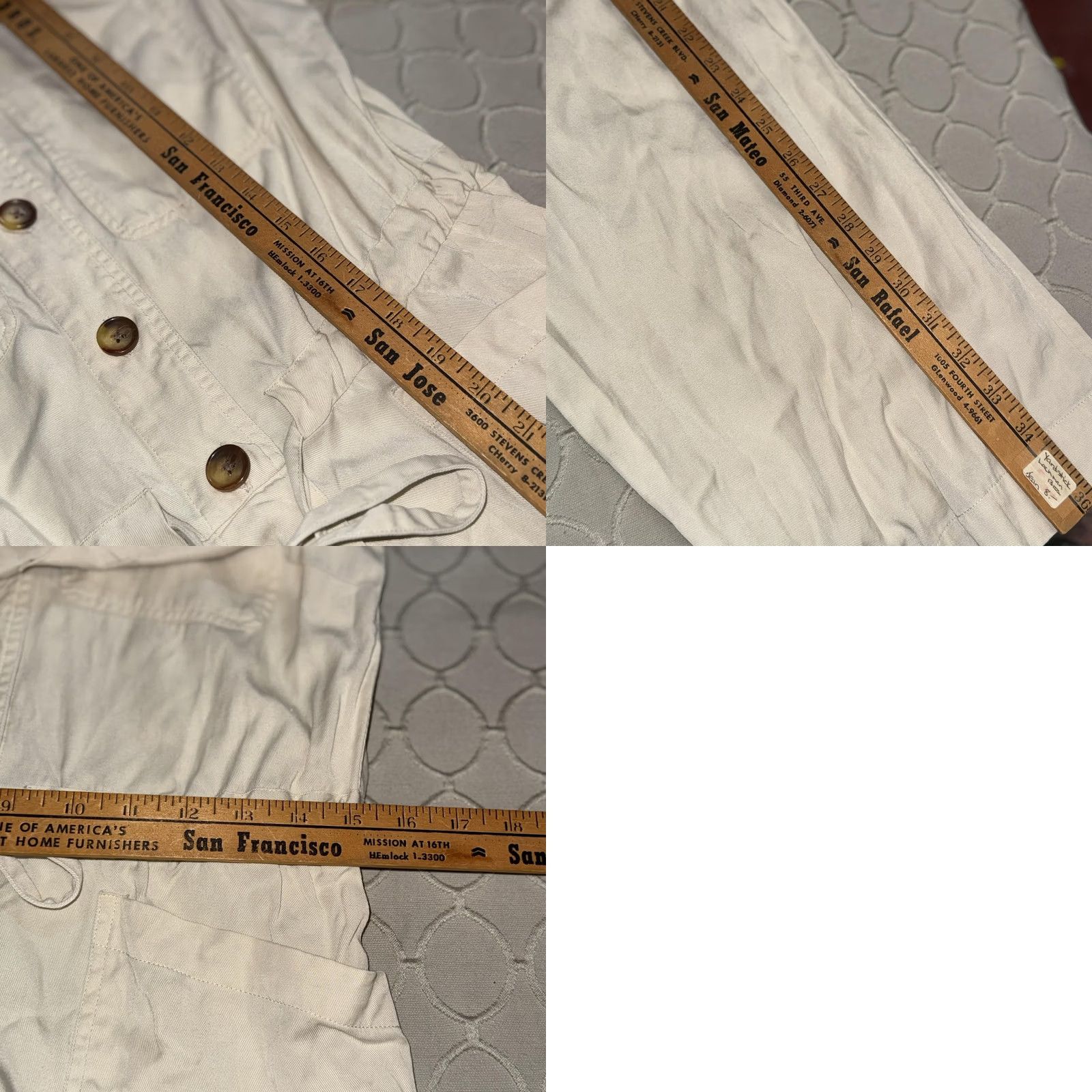 Marine Layer VINTAGE? Marine Layer Jumpsuit Womens Medium Beige Short Sleeve Button Front Utility Size 32" / US 10 / IT 46 - 8 Thumbnail