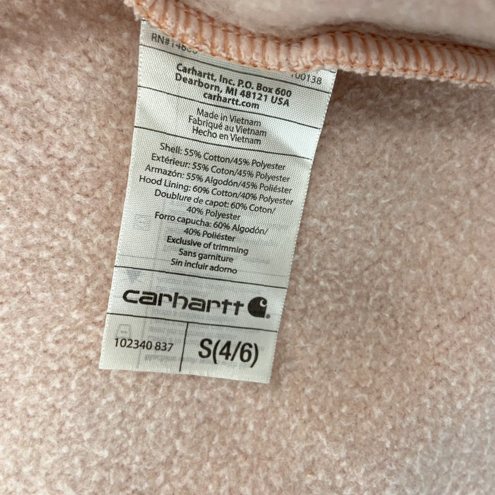 Carhartt CARHARTT Hoodie Womens Small Pink Full Zip Sweatshirt Logo Activewear 4-6 Size S / US 4 / IT 40 - 7 Thumbnail