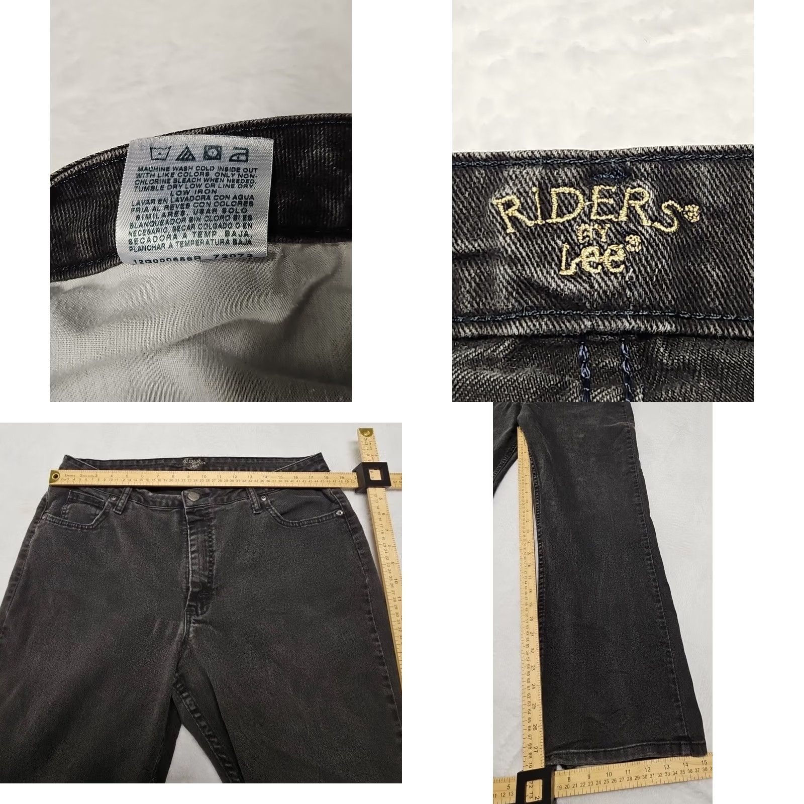 Lee Lee Riders Women’s Dark Gray Stretch Denim Jeans 18M Regular/18M Straight 28in Inseam Size 40" / US 18 - 8 Thumbnail