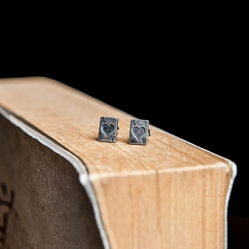 Jewelry Tiny Ace Spades Stud Earrings 925 Sterling Ear Charms Gift Size ONE SIZE - 4 Thumbnail