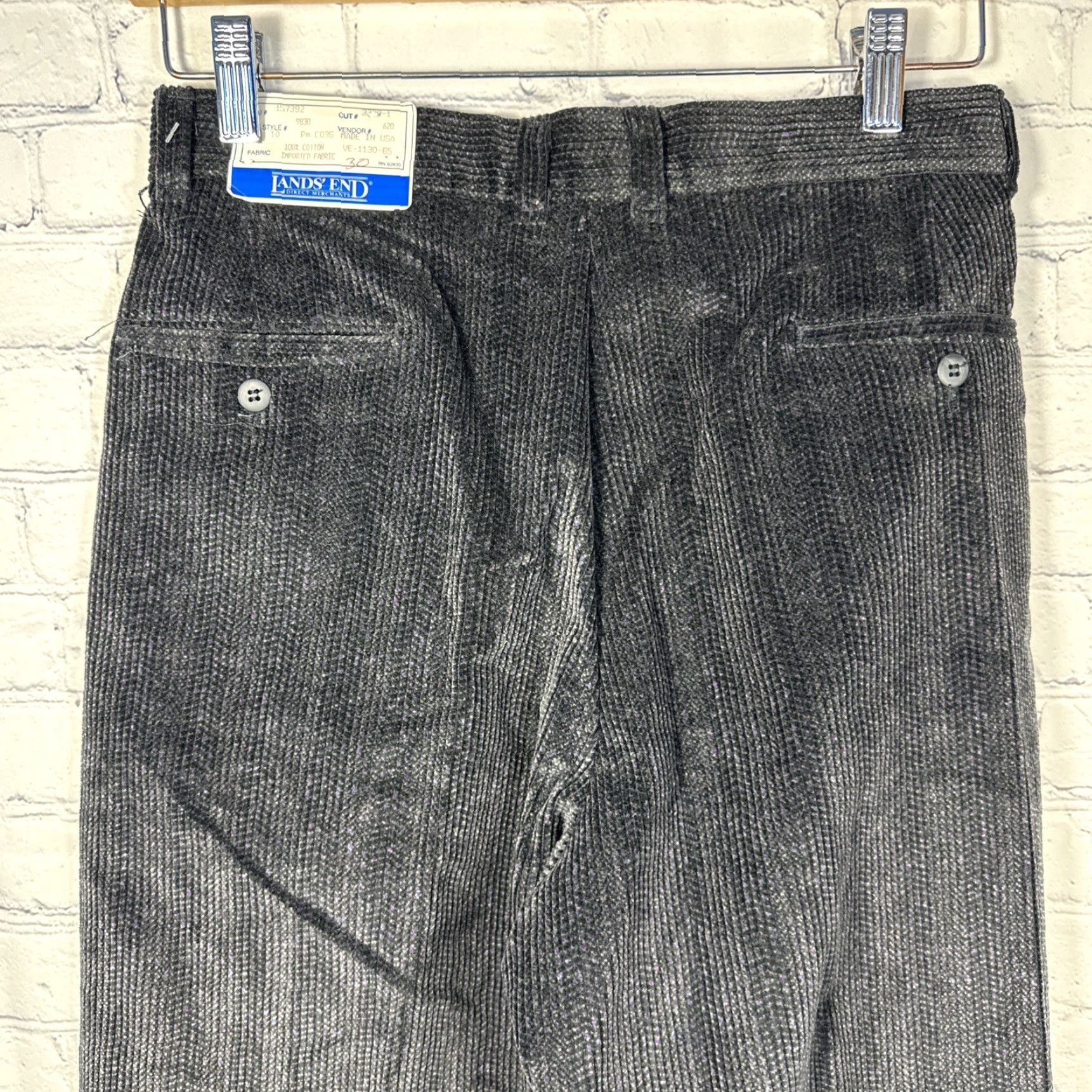 Lands' End VINTAGE Lands End Corduroy Direct Merchants Womens 10 Pants Black New USA Size 32" / US 10 / IT 46 - 7 Thumbnail