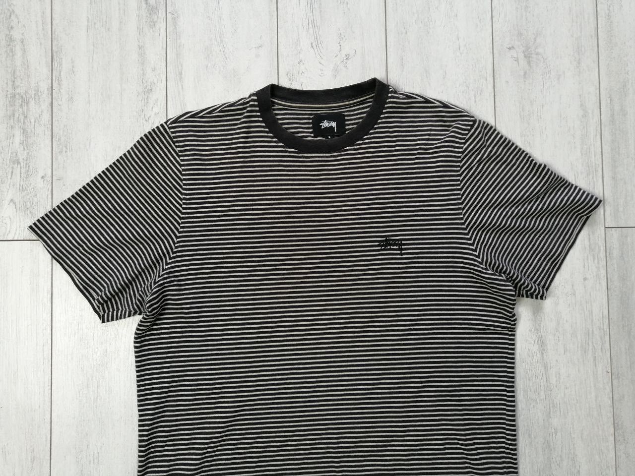 Stussy Stussy Mini Stripe Crew Tee Black | Grailed