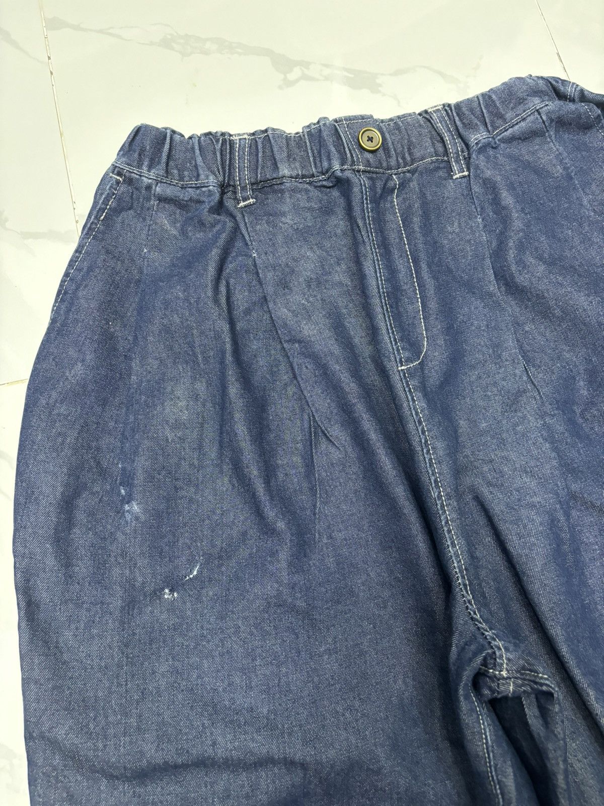 Issey Miyake 🎈INDIGO BALLOON PANTS AVANT GARDE STYLE DENIM SHORT Size US 30 / EU 46 - 6 Thumbnail