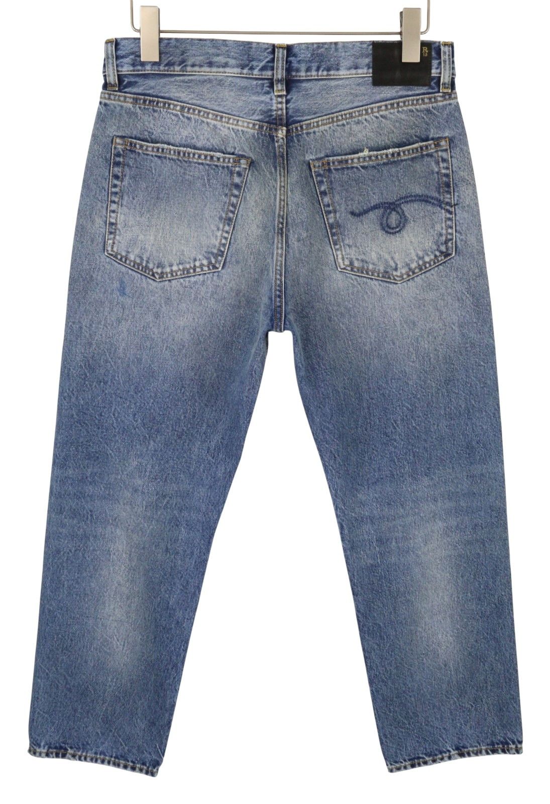 R13 BOYFRIEND 27 Jasper Cropped Blue PF25 Jeans 87192 Size 27" / US 4 / IT 40 - 4 Thumbnail