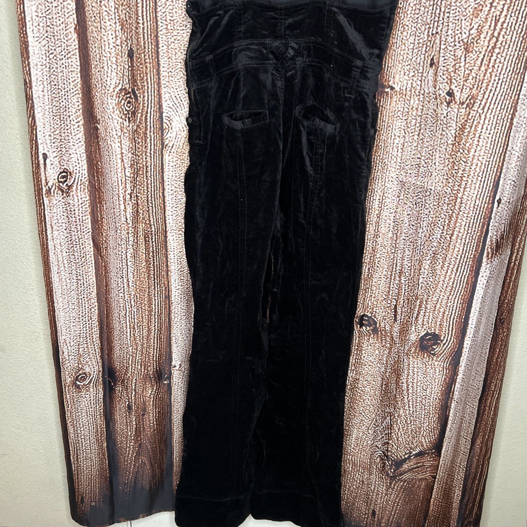 Anthropologie VINTAGE Anthropologie Pilcro and the Letterpress Black Velvet Flared Overalls Womens Size 27 Size 27" / US 4 / IT 40 - 6 Thumbnail