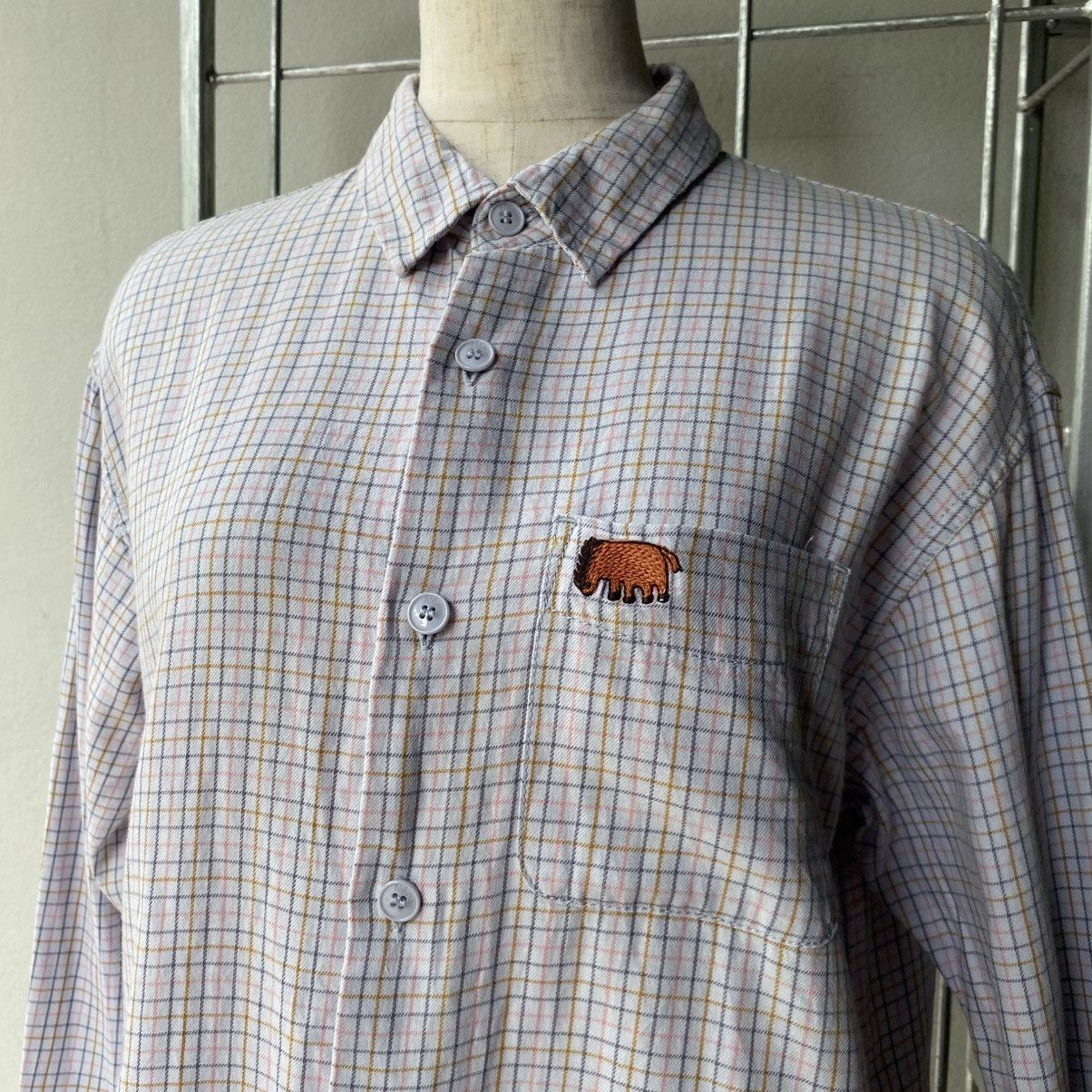 Ne-Net Né-net Checkered Long Sleeve Shirt with Bear Embroidery Size US M / EU 48-50 / 2 - 14 Thumbnail