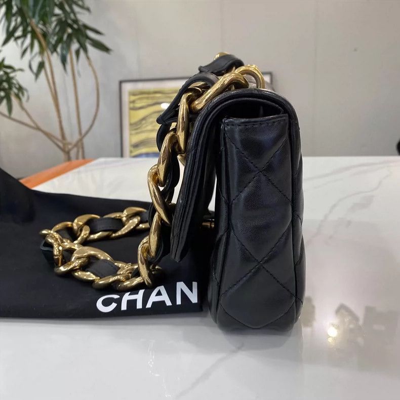 Chanel CHANEL Chunky Chain Black Gold Bag -2505 Size ONE SIZE - 3 Thumbnail