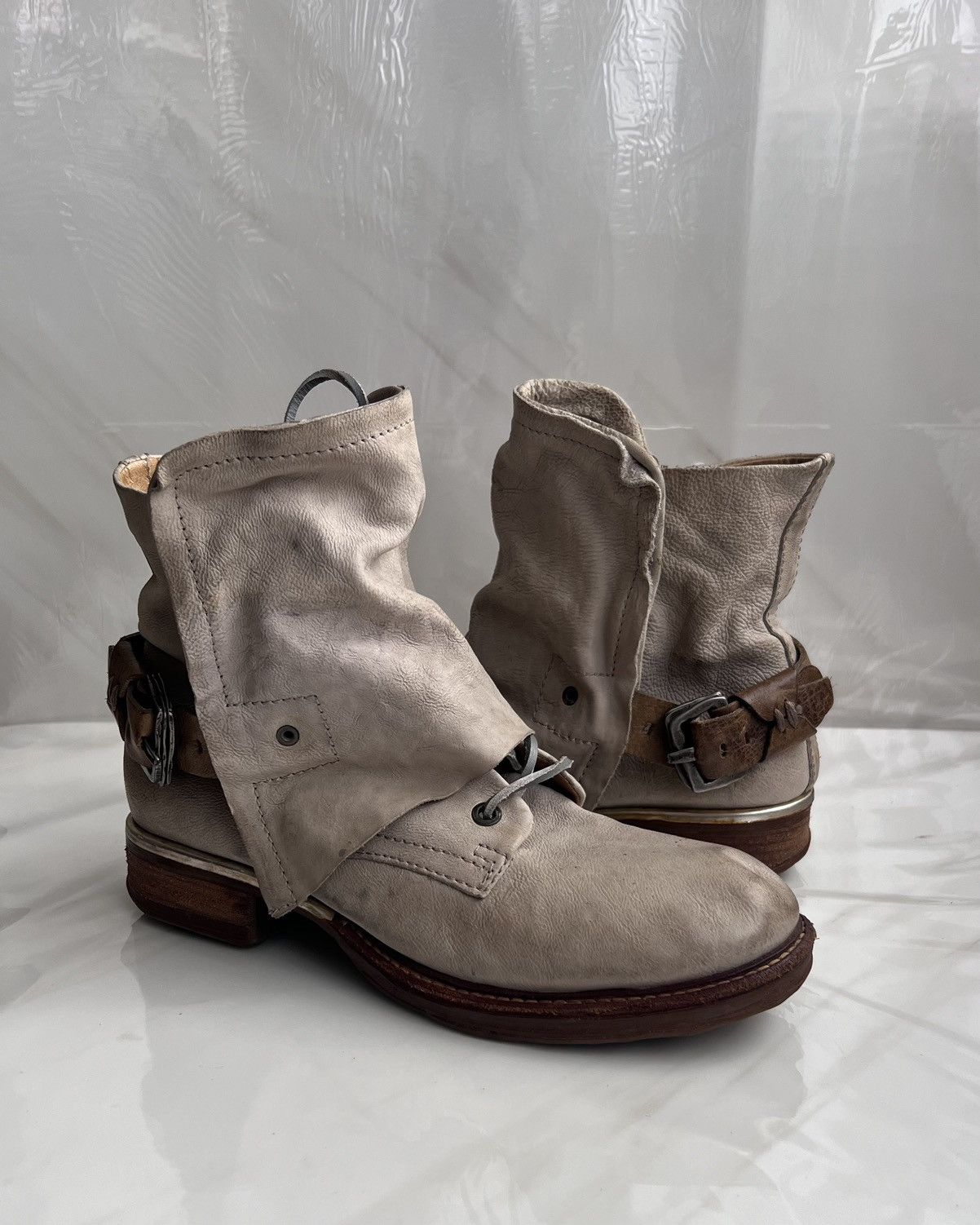 A.S.98 As 98 Airstep Zipper Boho Biker Gray distressed boot Size US 8 / IT 38 - 13 Thumbnail