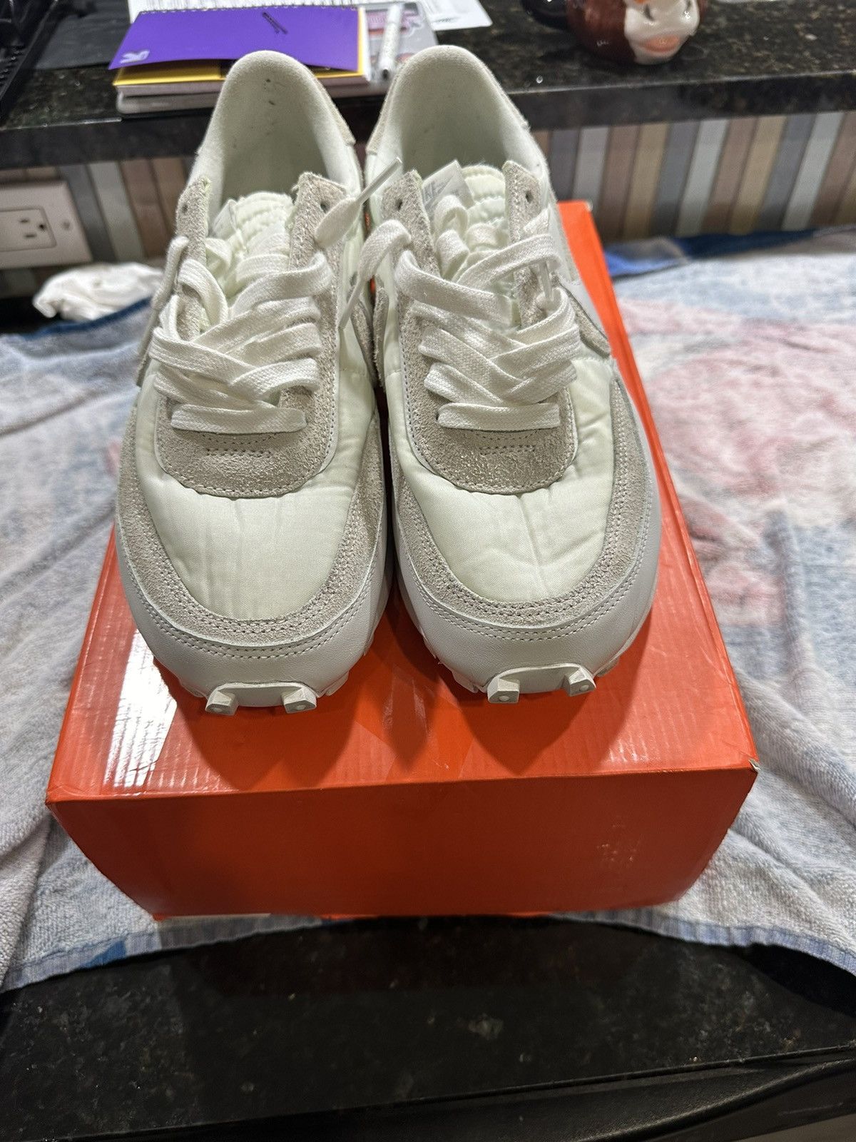 image of Nike x Sacai White Nylon Ldvwaffle Shoes, Men's (Size 11.5)