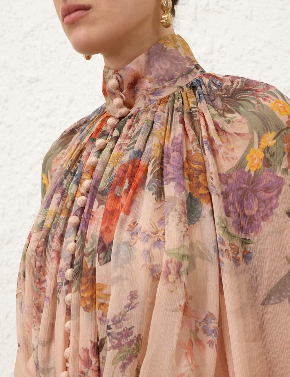 Zimmermann oc11z0825 Pavilion Smock Blouse in Multicolor Size M / US 6-8 / IT 42-44 - 7 Thumbnail