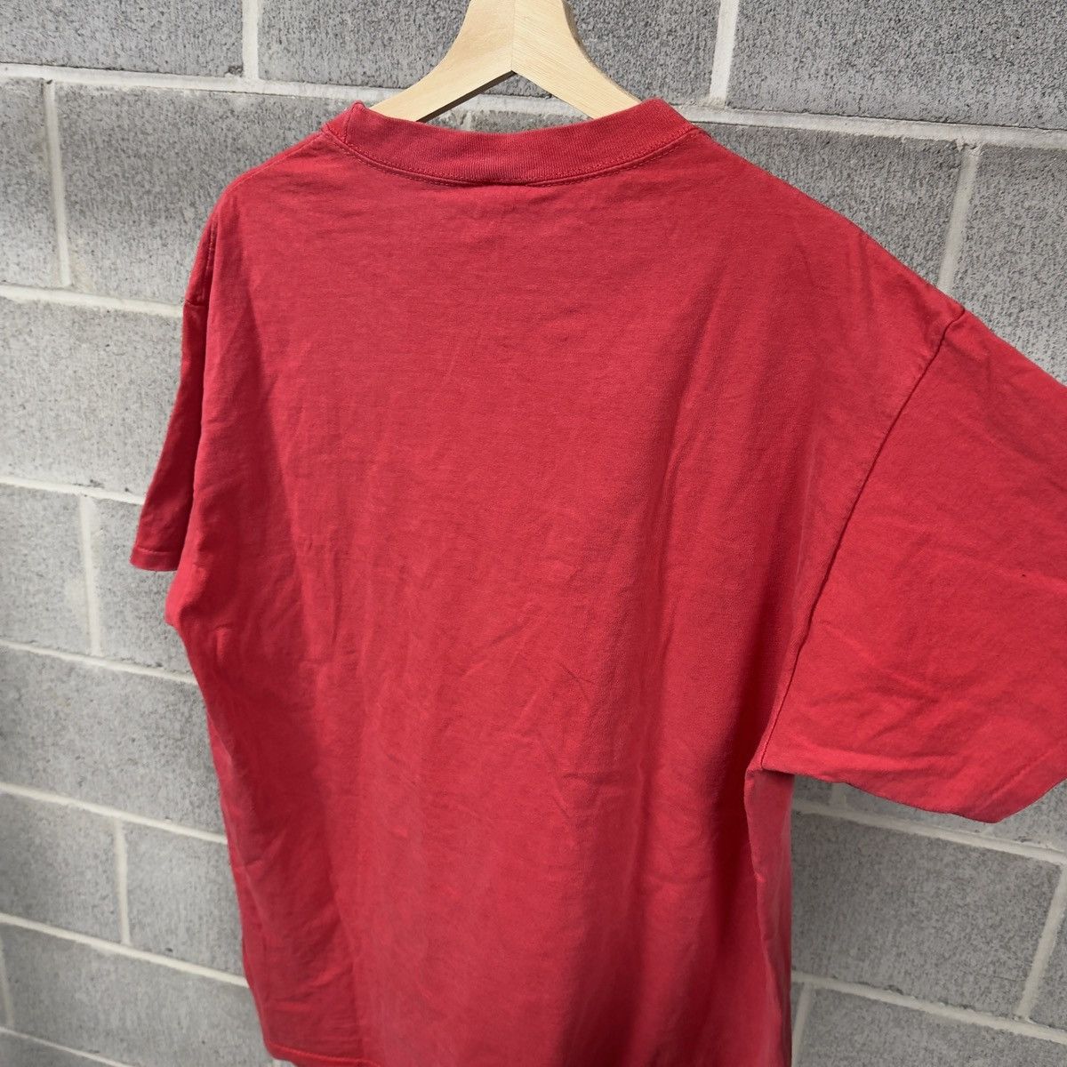 Vintage 90s Sun Faded Thrashed Red Blank Shirt ERD Grunge Chrome Size US XL / EU 56 / 4 - 6 Thumbnail