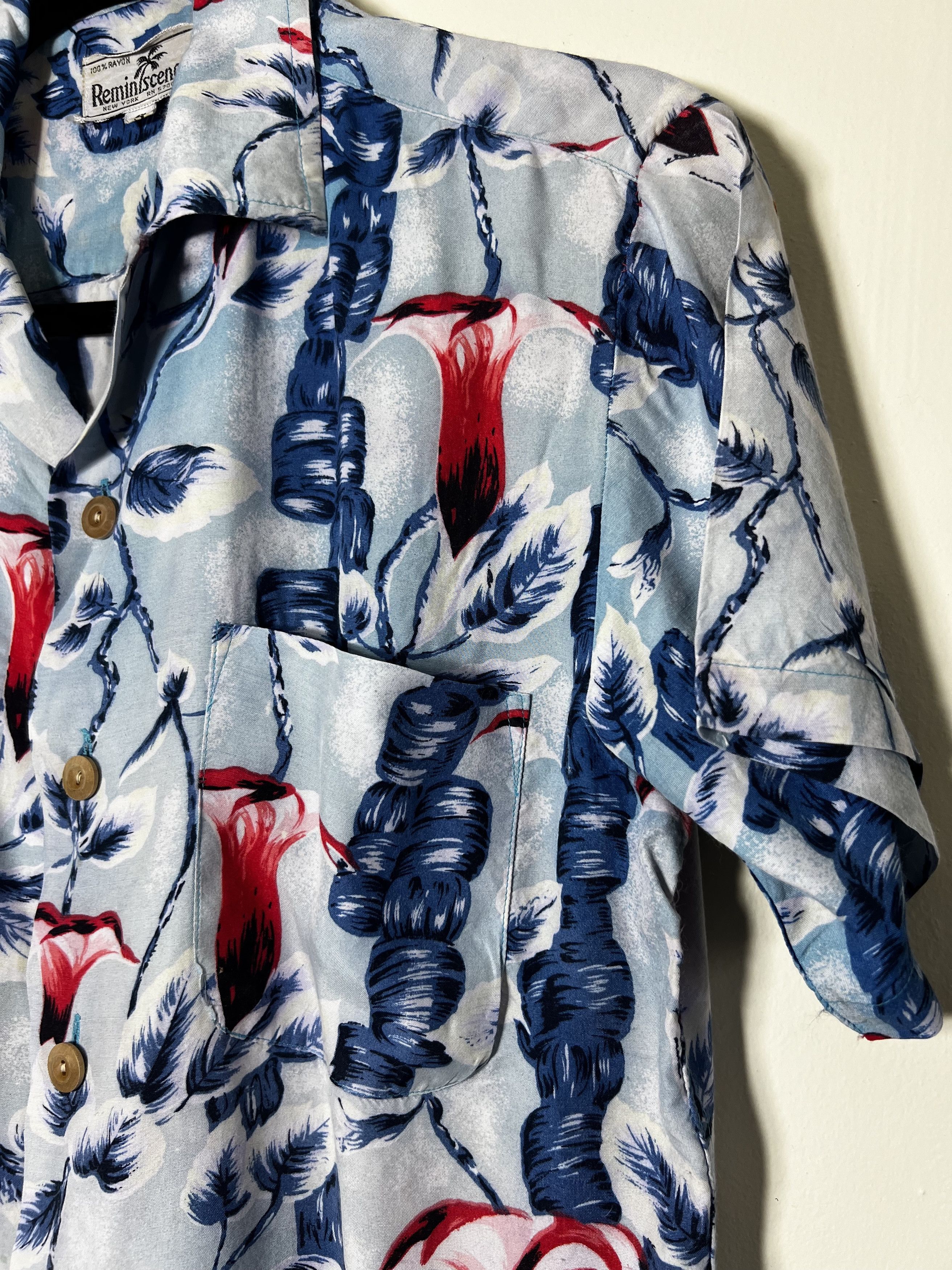 Vintage Vintage Reminscence New York Hawaiian Rayon Button Up Shirt Size US S / EU 44-46 / 1 - 2 Thumbnail