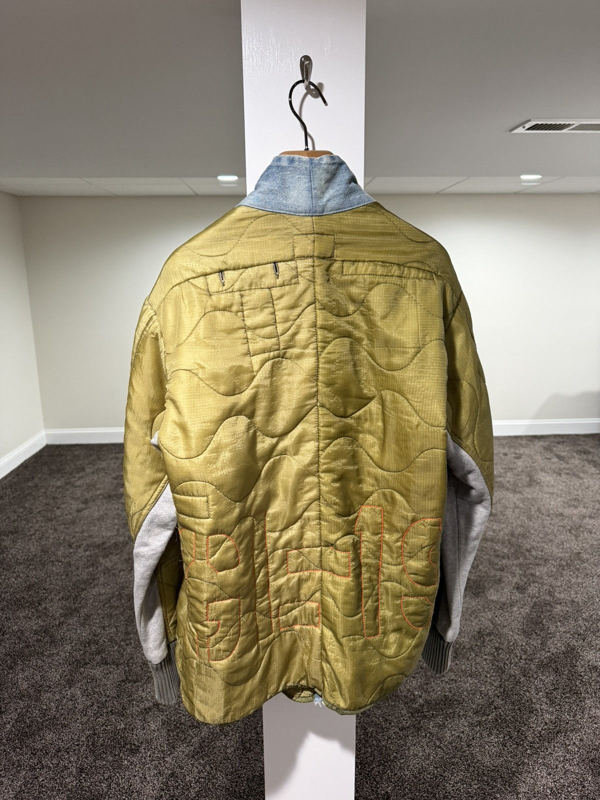 Greg Lauren Greg Lauren Kimono Green Quilt / Blue Denim Distress Jacket Size US L / EU 52-54 / 3 - 2 Thumbnail