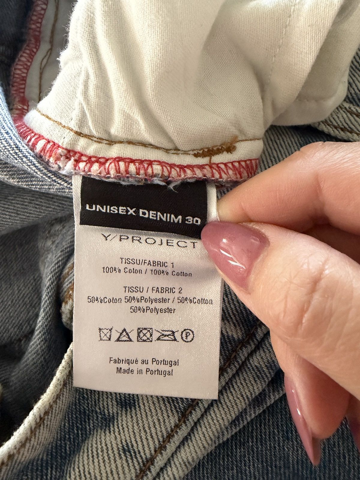Y/Project Y/Project Unisex Blue Crystal Studded Tall Jeans — Size 30 Size US 30 / EU 46 - 6 Thumbnail