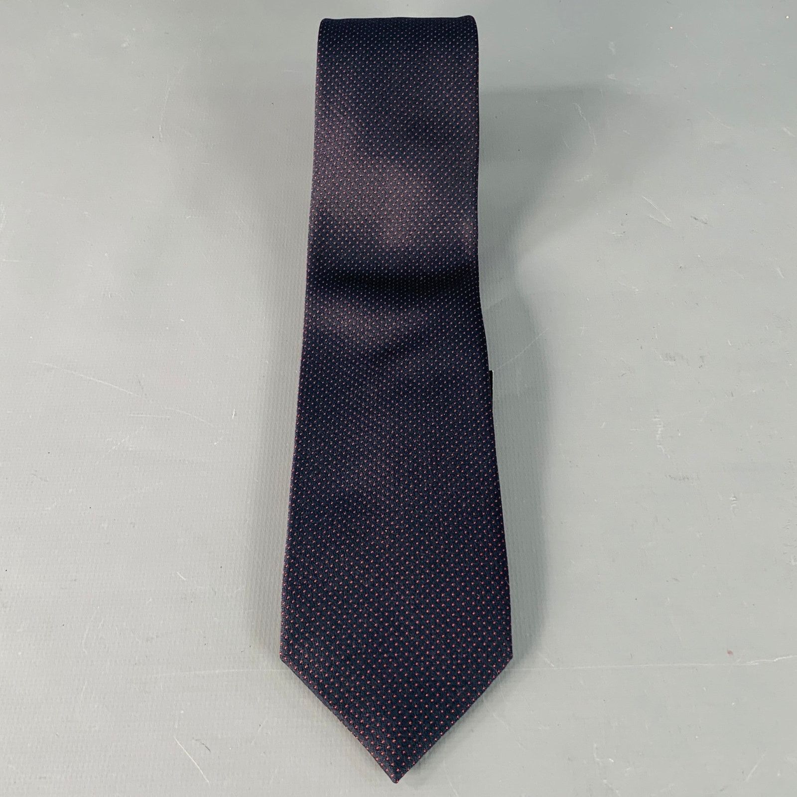 Gucci GUCCI Navy Red Dots Silk Skinny Tie Size ONE SIZE - 2 Thumbnail