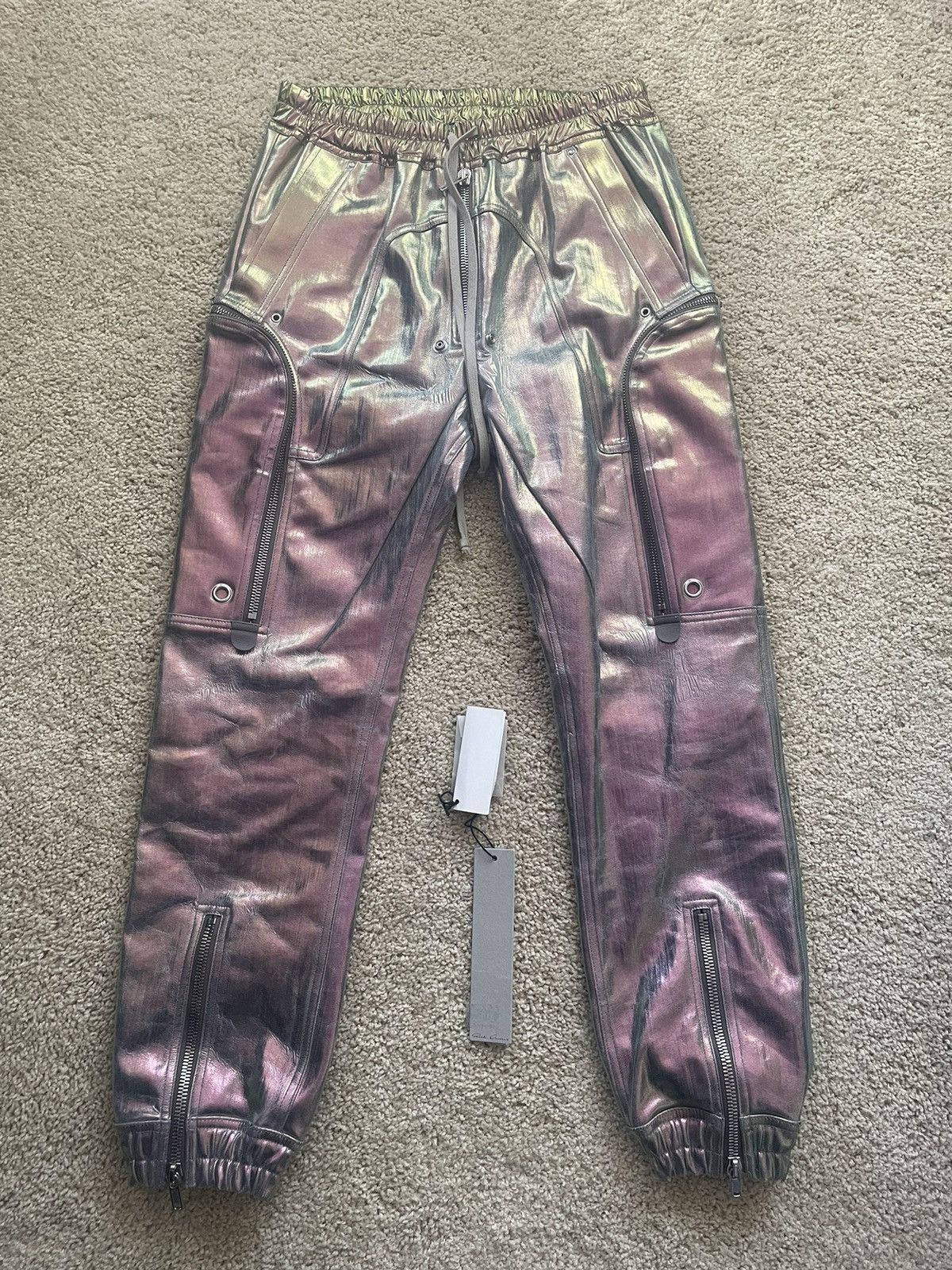 image of Rick Owens Ss20 Tecuatl Iridescent Irise Bauhaus Cargo, Men's (Size 34)