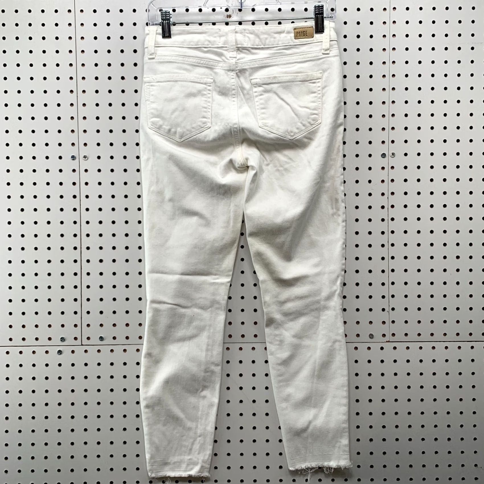 Paige Paige Verdugo Crop White Pants Womens Size 26 Waist 26x25 Casual Flat Front Cropped Pᵉᶦgᵉ Size 26" / US 2 / IT 38 - 7 Thumbnail