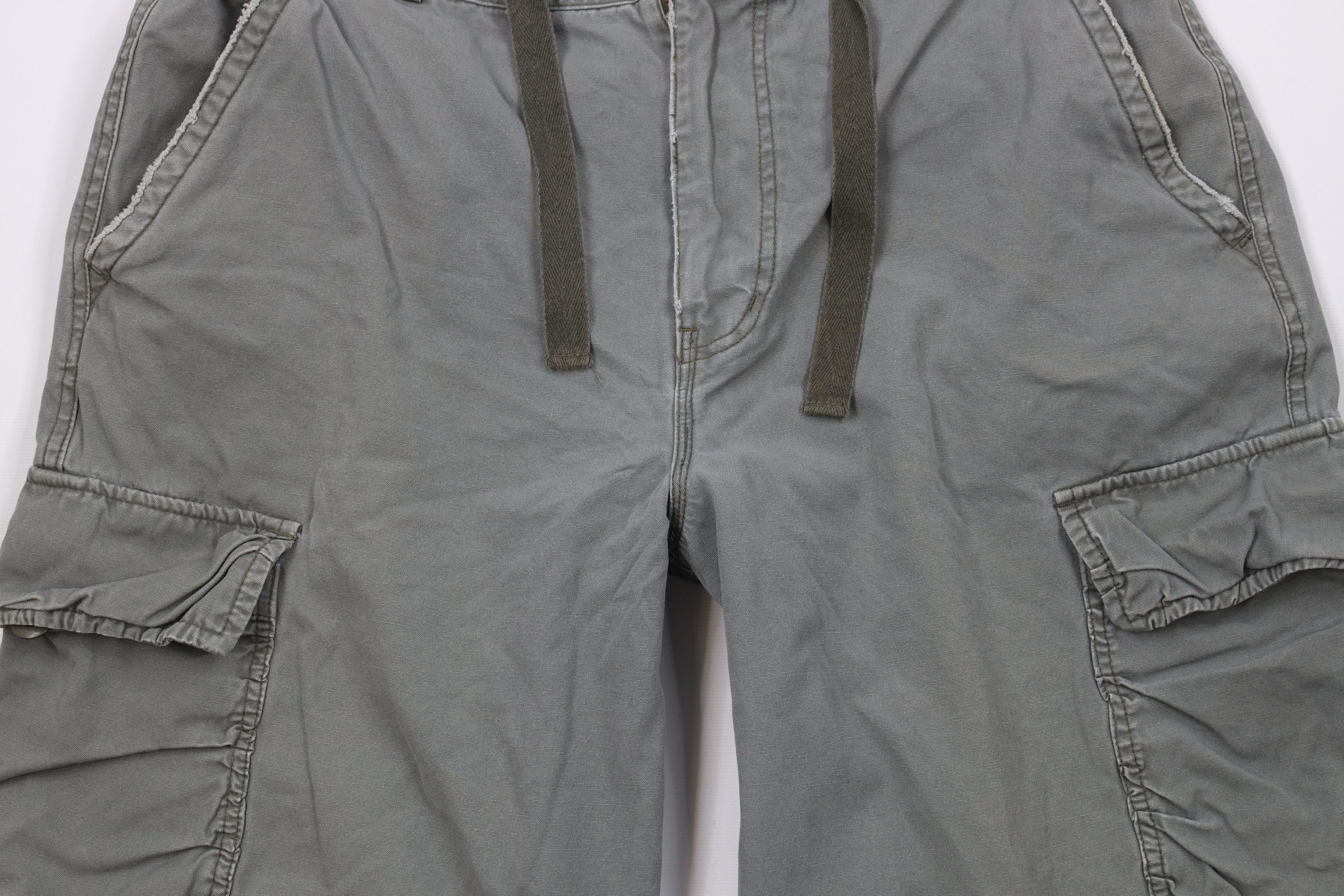 Vintage Vintage 90s IOU Baggy Fit Canvas Cargo Shorts Green Cotton Size US 34 / EU 50 - 3 Thumbnail