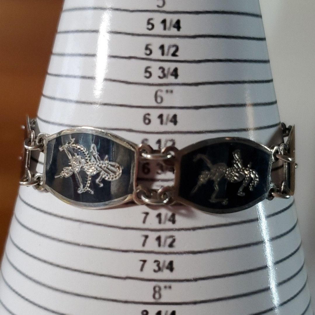 Other Siam 6.75" Bracelet Sterling Silver 925 Panel Link Thailand Size ONE SIZE - 12 Thumbnail