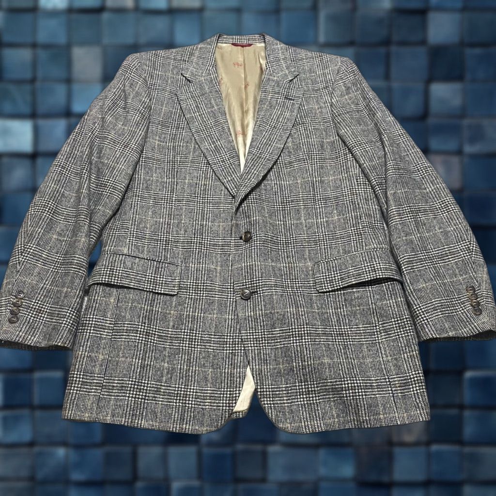 Jos. A. Bank Jos A. Bank Blazer Mens 2 Button Red Plaid Camel Hair 2 Piece Premier Jacket Notch Lapel 4-Button Chest 44in Regular Fits Mens Size 46R - 1 Thumbnail