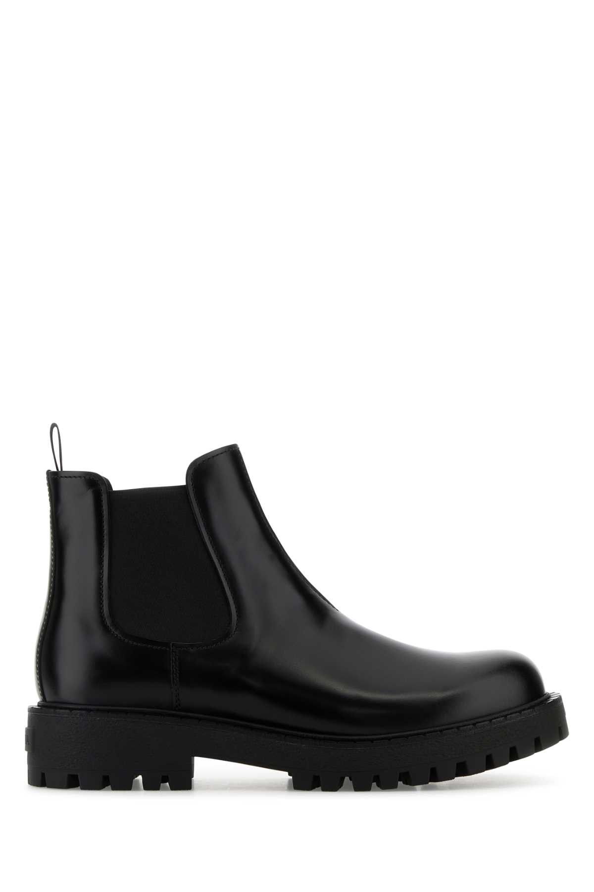 Prada Black Leather Ankle Boots Size US 9.5 / EU 42-43 - 1 Thumbnail