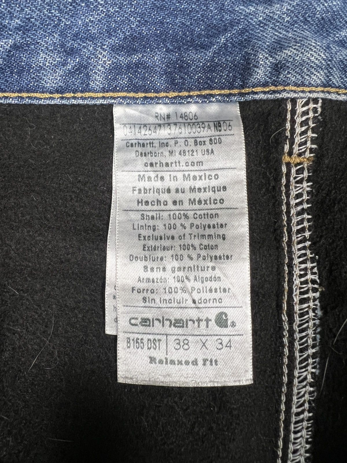 Carhartt × Vintage Vintage Carhartt Flannel Lined Relaxed Fit Denim Jeans 38x34 Size US 38 / EU 54 - 4 Thumbnail