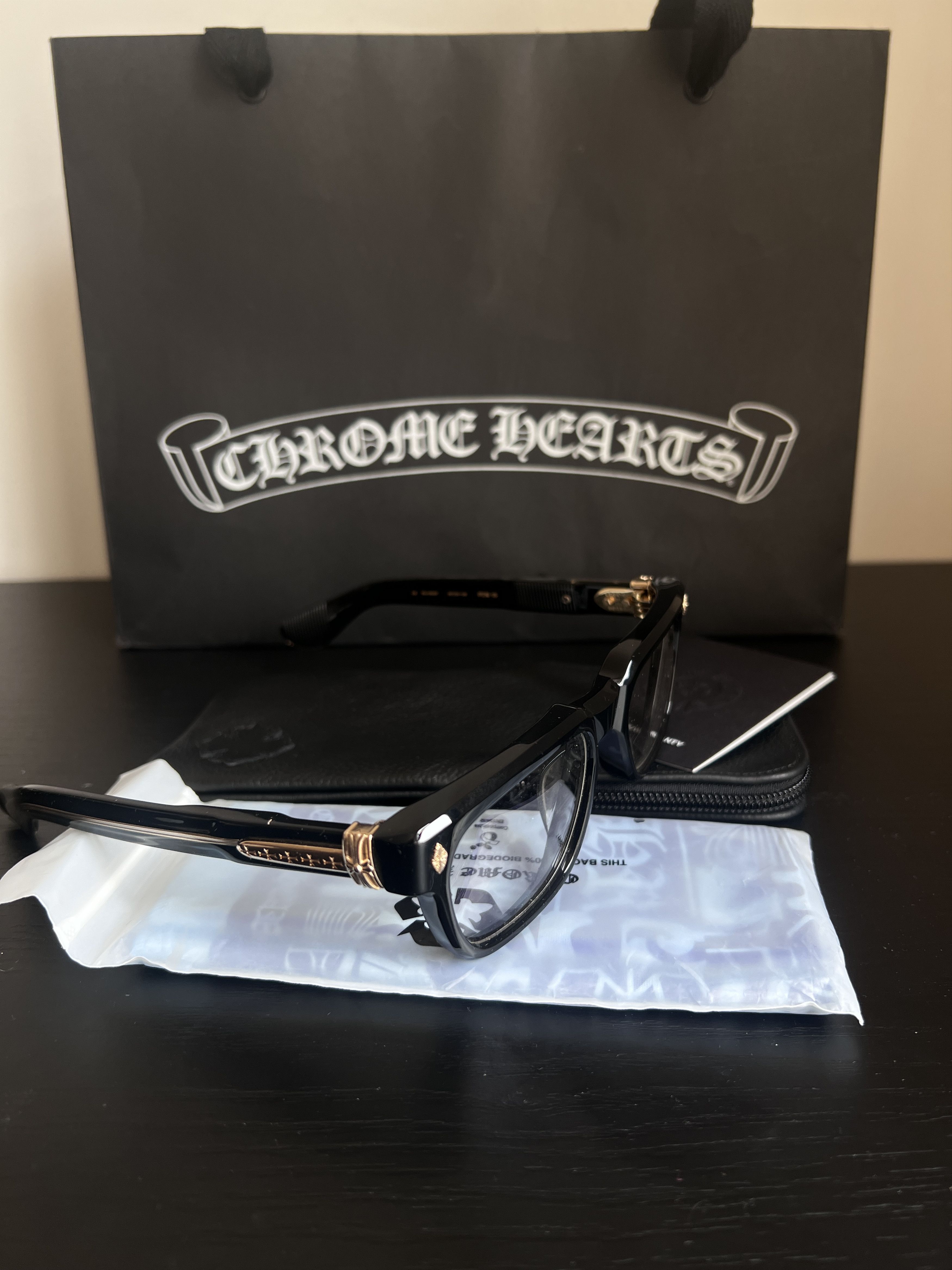 Chrome Hearts Chrome Hearts PEN15 Black/Gold Plated Glasses Size ONE SIZE - 3 Thumbnail