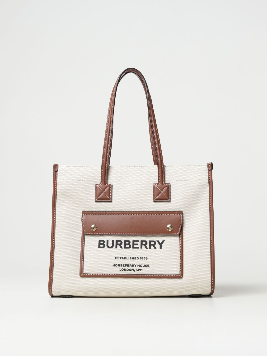 image of Burberry Tote Bags Woman Natural, Women's