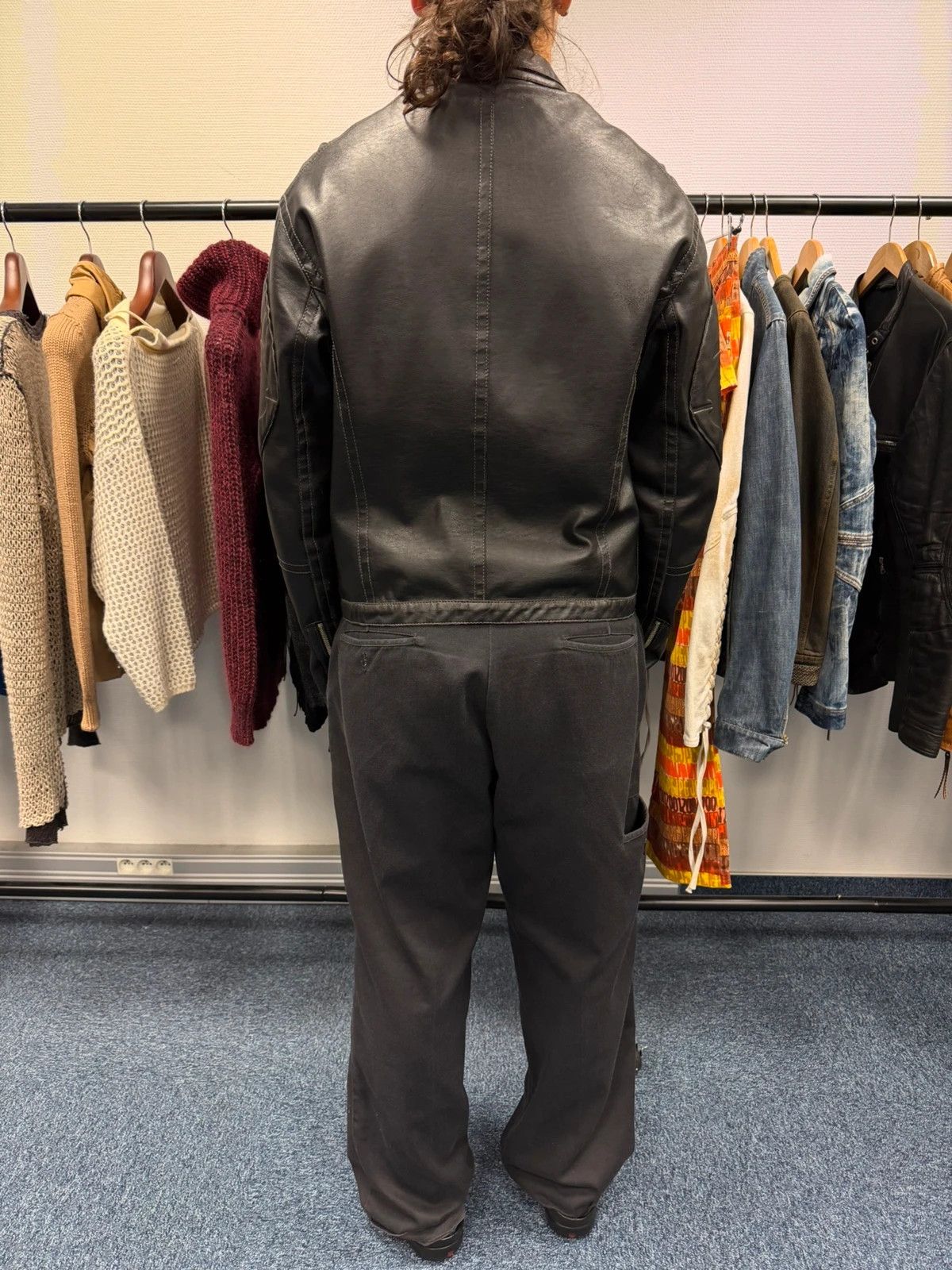 Armani Armani Jeans 00’s Black Faux Leather Jacket Size US M / EU 48-50 / 2 - 4 Thumbnail