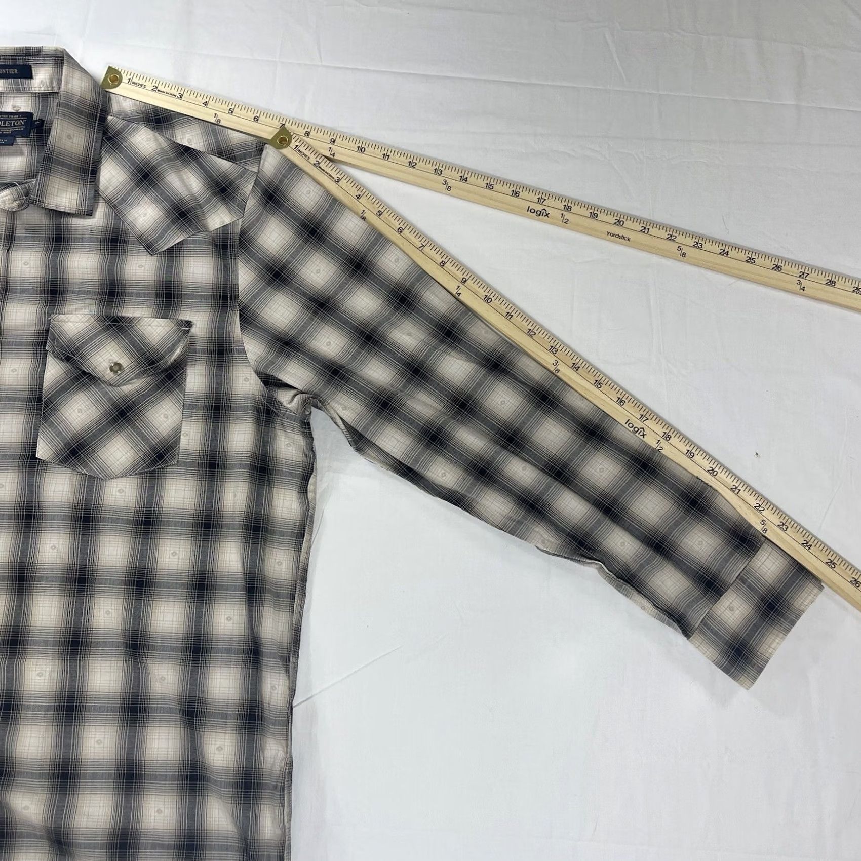 Pendleton Pendleton Mens XL Button-Up Shirt Pearl Button Gray Plaid Western L/S Cowboy N/A Size US XL / EU 56 / 4 - 5 Thumbnail