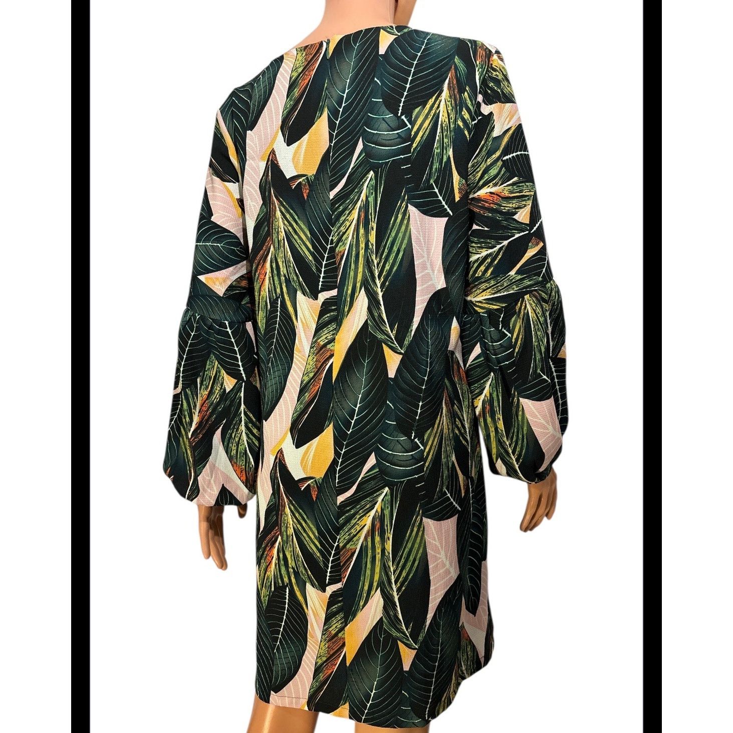 The Unbranded Brand Belongsci Green Tropical Leaf Shift Dress Size Medium Size M / US 6-8 / IT 42-44 - 4 Thumbnail