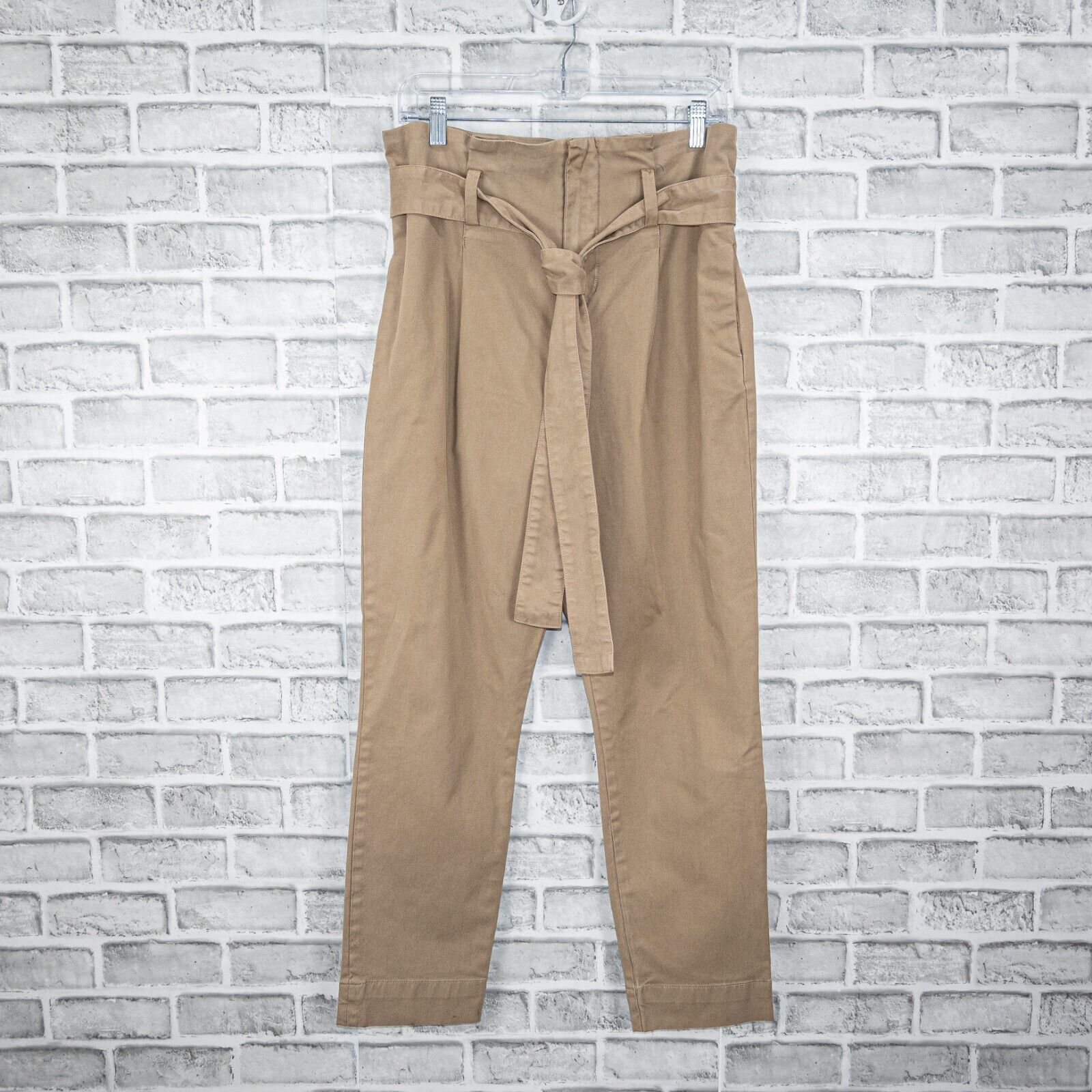 Frame FRAME Denim Women's Belted Paper Bag Khaki Trouser Size 29" - 6 Thumbnail