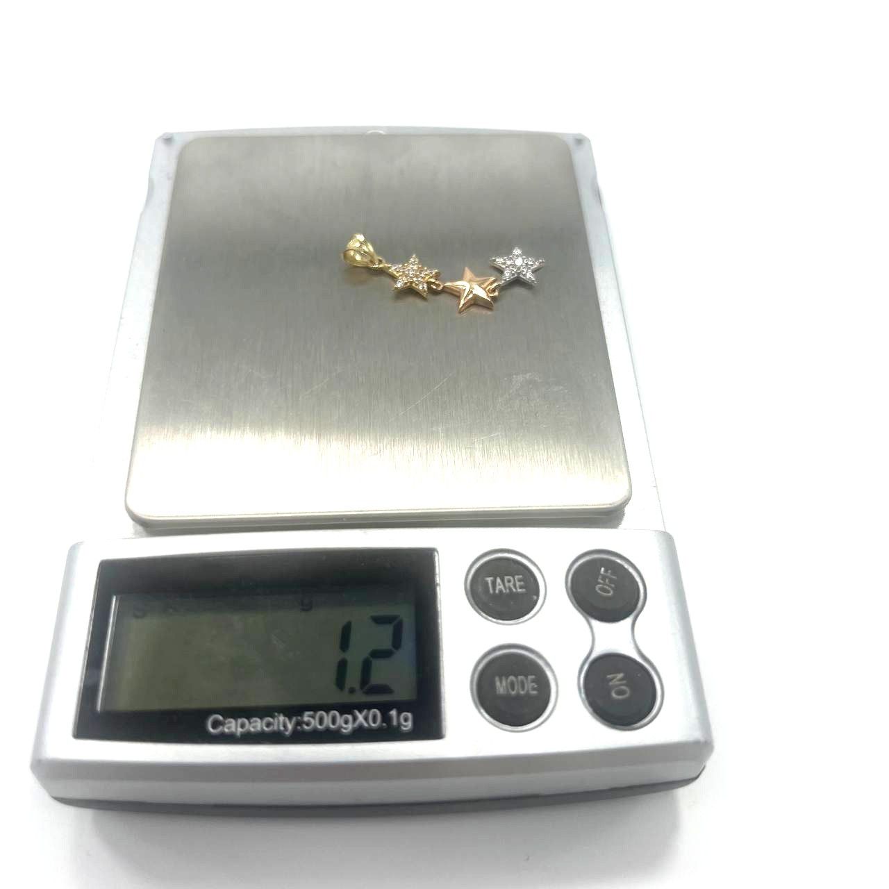 Other 14K Tri-Color Gold Star Pendant – Yellow, Rose, and White Size ONE SIZE - 7 Thumbnail