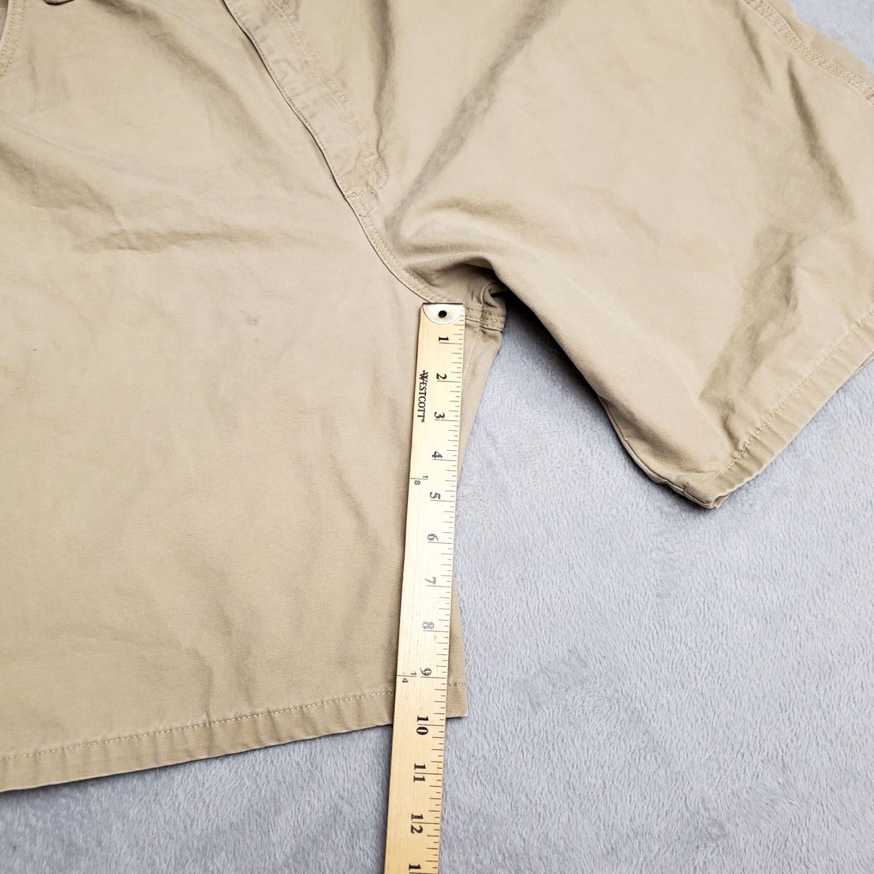 Wrangler Wrangler Cargo Shorts Men 42 Khaki Canvas 100% Cotton Cargo Pocket Flat Front Belt Loops Outdoor Summer Casual Beige Size US 42 / EU 58 - 8 Thumbnail