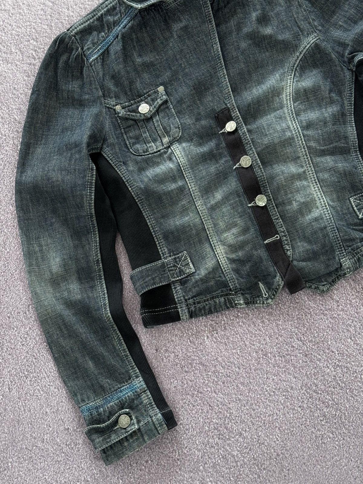 Japanese Brand Avant Garde Abstract Y2K Denim Button Up Jacket Size M / US 6-8 / IT 42-44 - 8 Thumbnail
