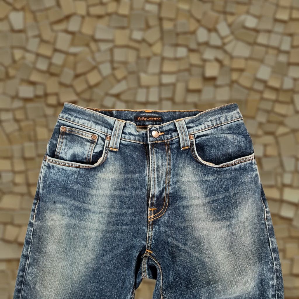 Nudie Jeans Nudie Jeans Nudie Thin Finn Jeans Mens W32 L30 Blue Denim Skinny Stretch Denim Zip Button 5-Pocket Logo Slim Vintage No N/A Size US 32 / EU 48 - 1 Thumbnail