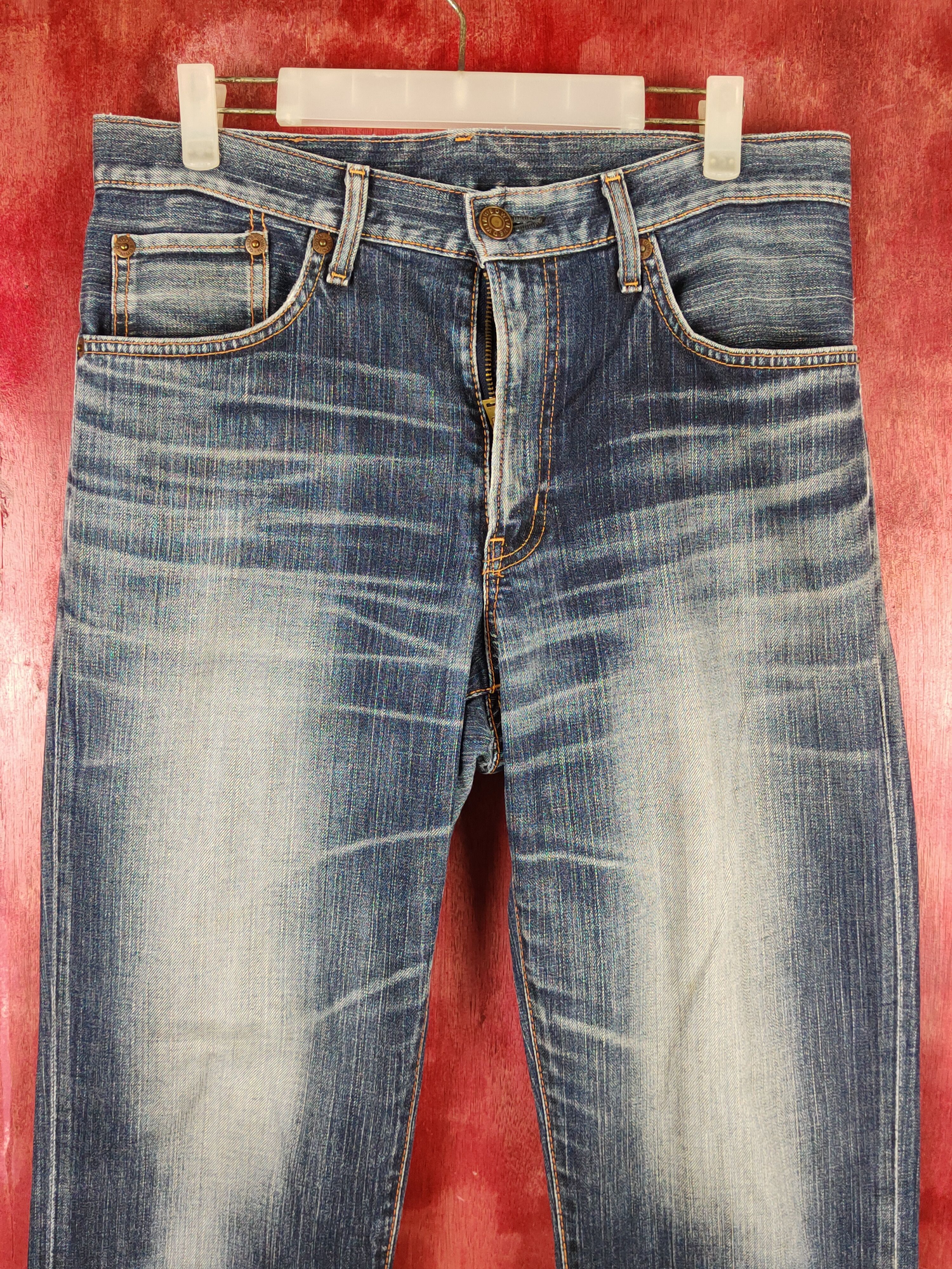Edwin Edwin Dark Blue Distressed Ripped Jeans #S2198 Size US 31 - 2 Thumbnail