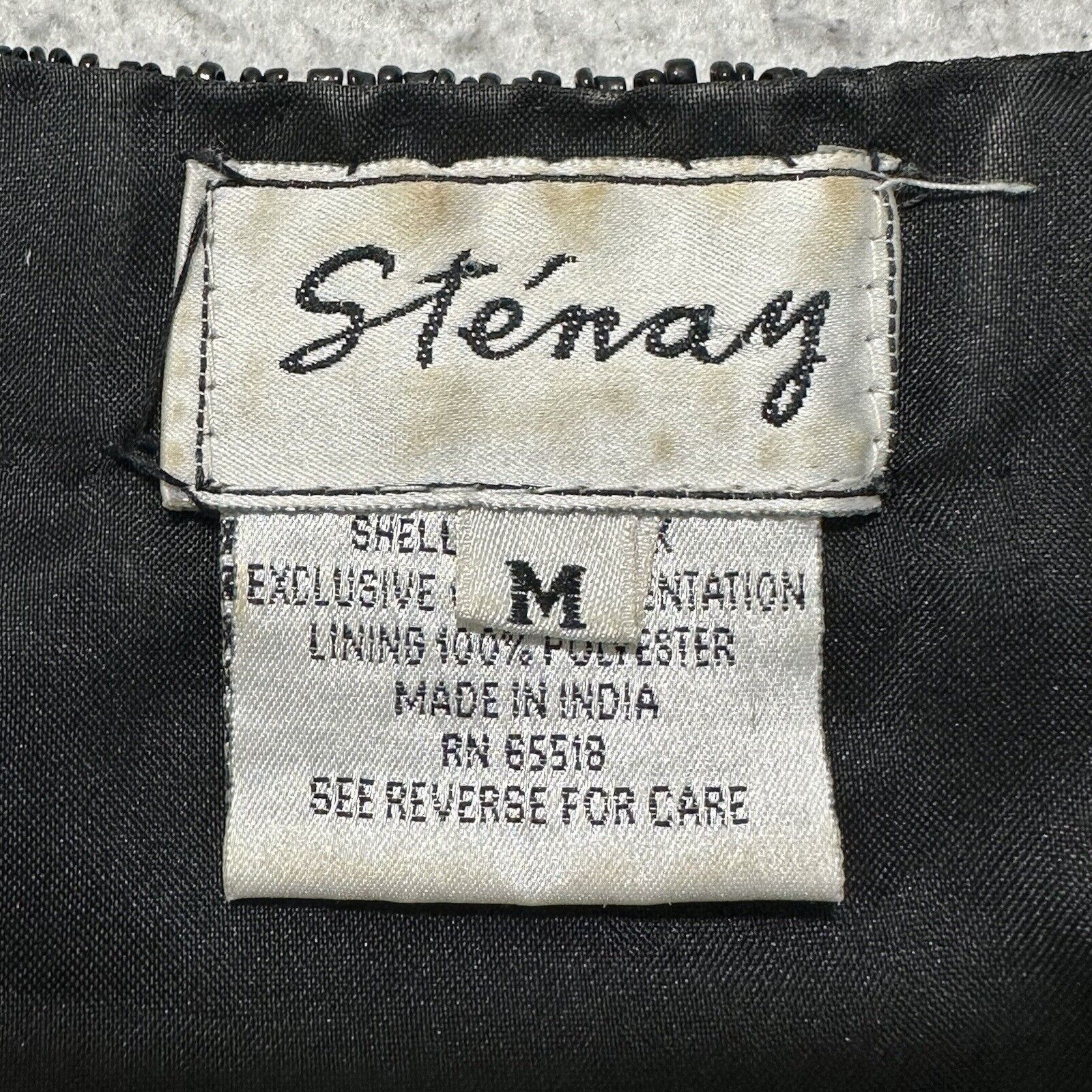 Vintage Vintage Stenay Medium Silk Bead Blazer Black Evening Jacket Size M / US 6-8 / IT 42-44 - 3 Thumbnail