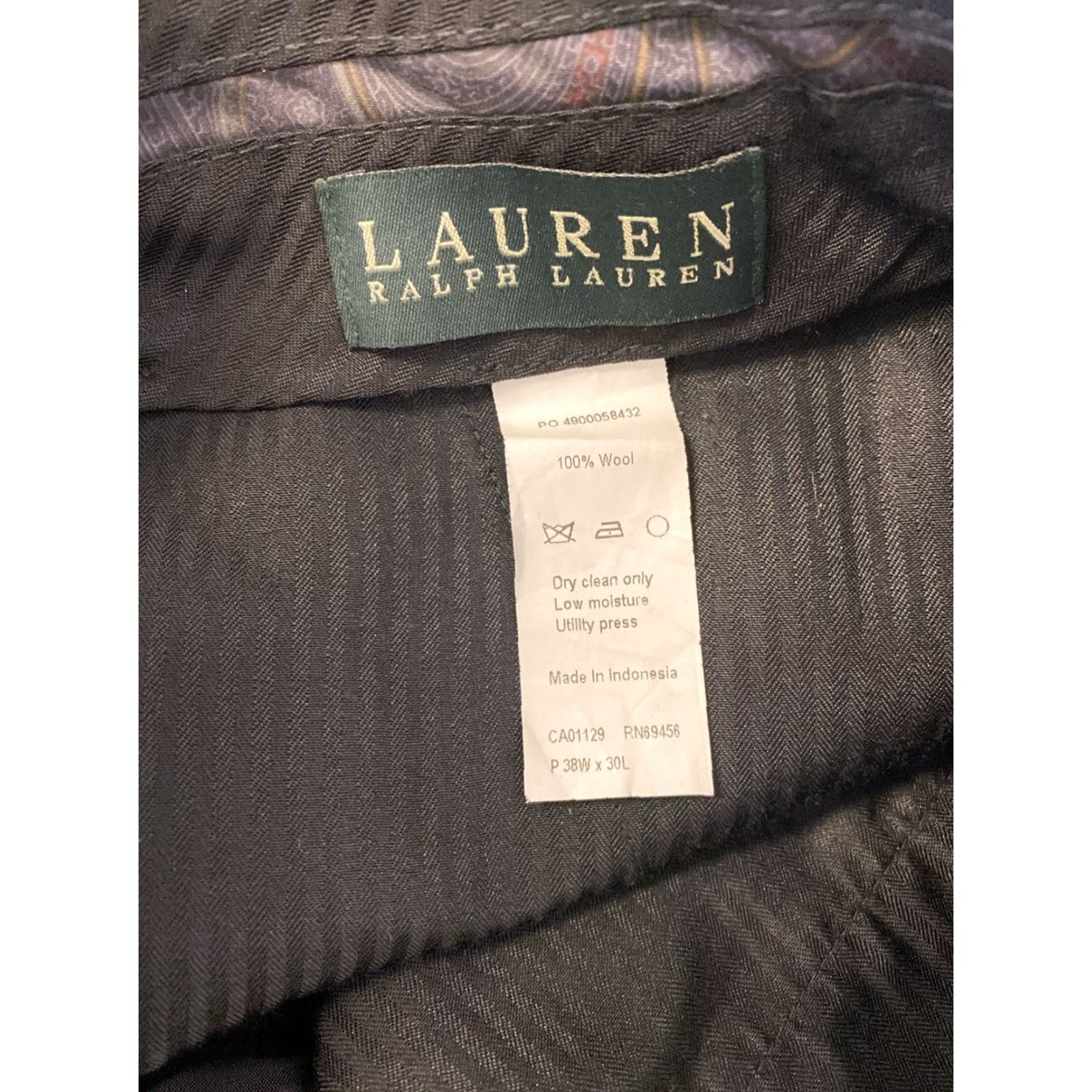 Ralph Lauren LAUREN RALPH LAUREN Dress Pants 38 x 30 Dark Gray Window Pane Slim Fit Belted Mens Size US 38 / EU 54 - 7 Thumbnail