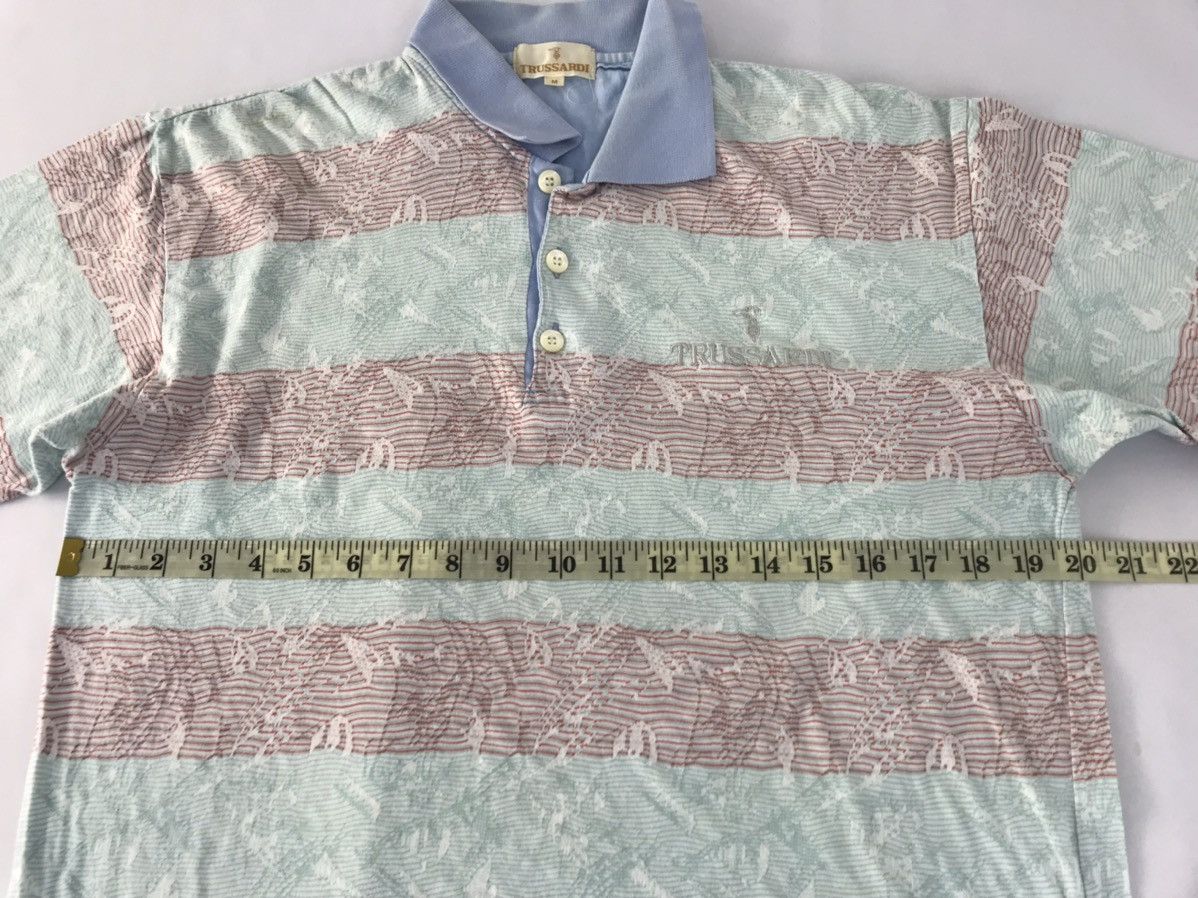 Trussardi Trussardi Striped Block Single Pocket Floral Design Polo Tee Size US M / EU 48-50 / 2 - 8 Thumbnail